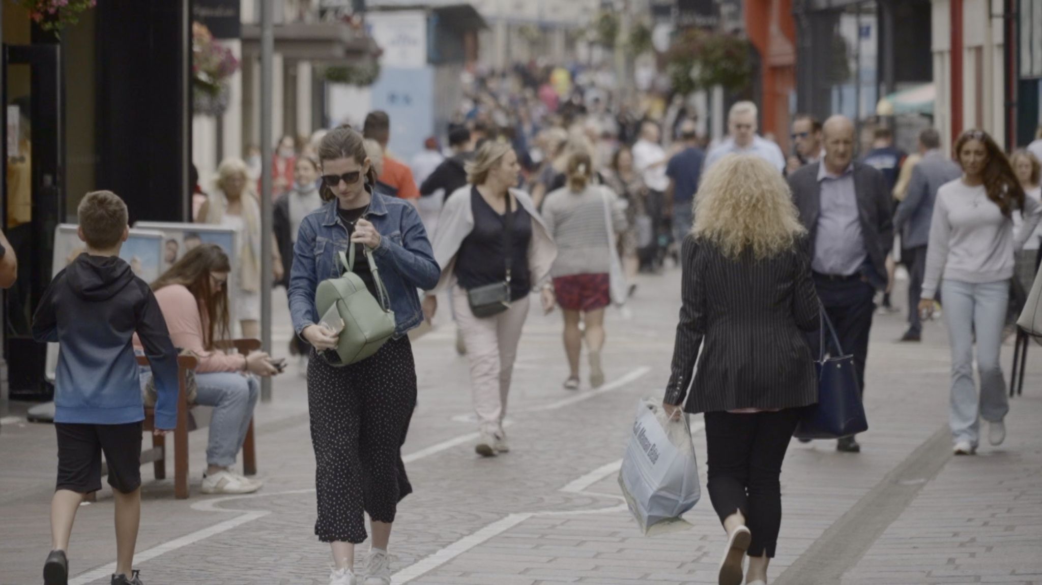 People walking in St Helier