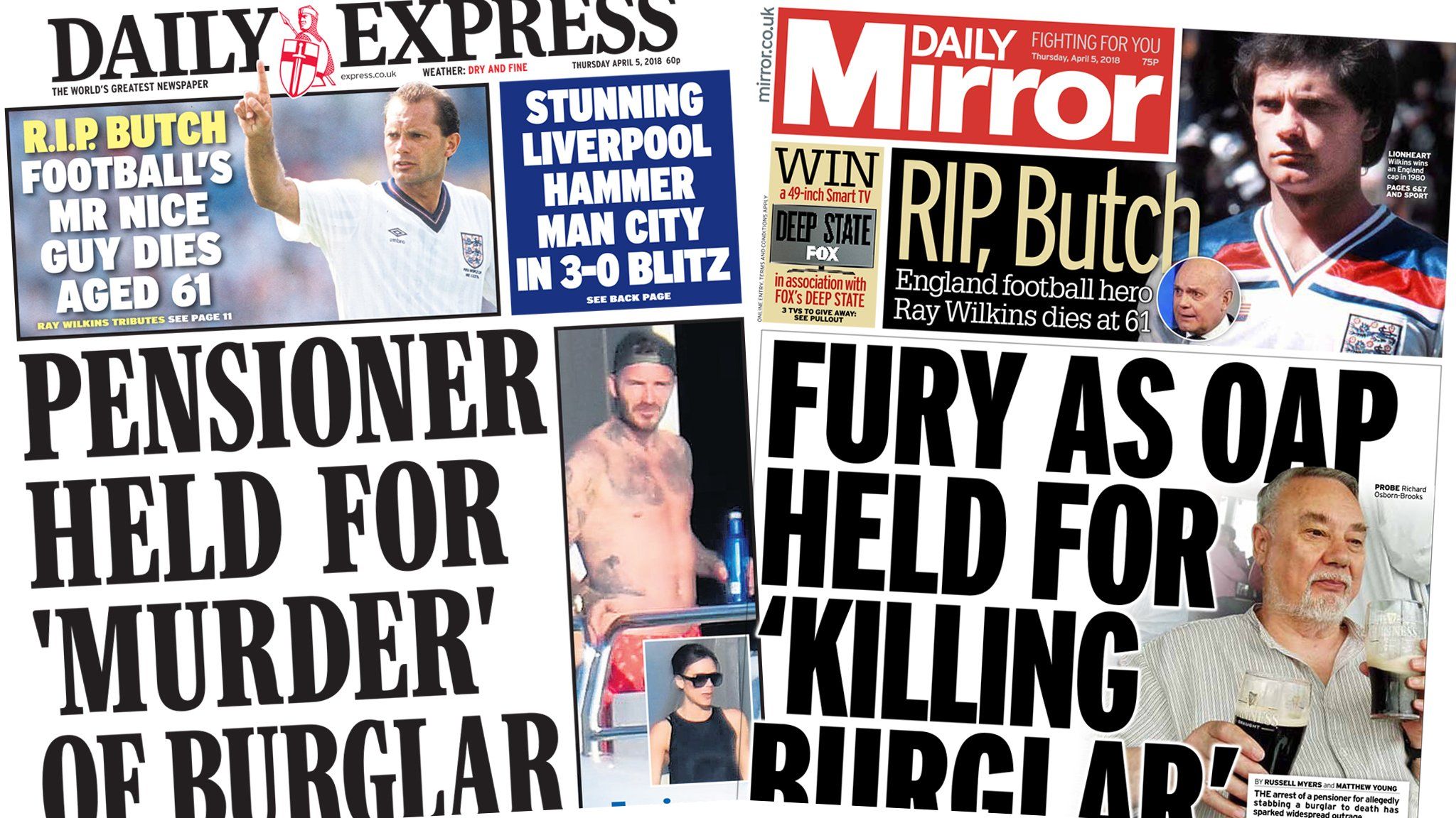 Express and Mirror front pages 5th April