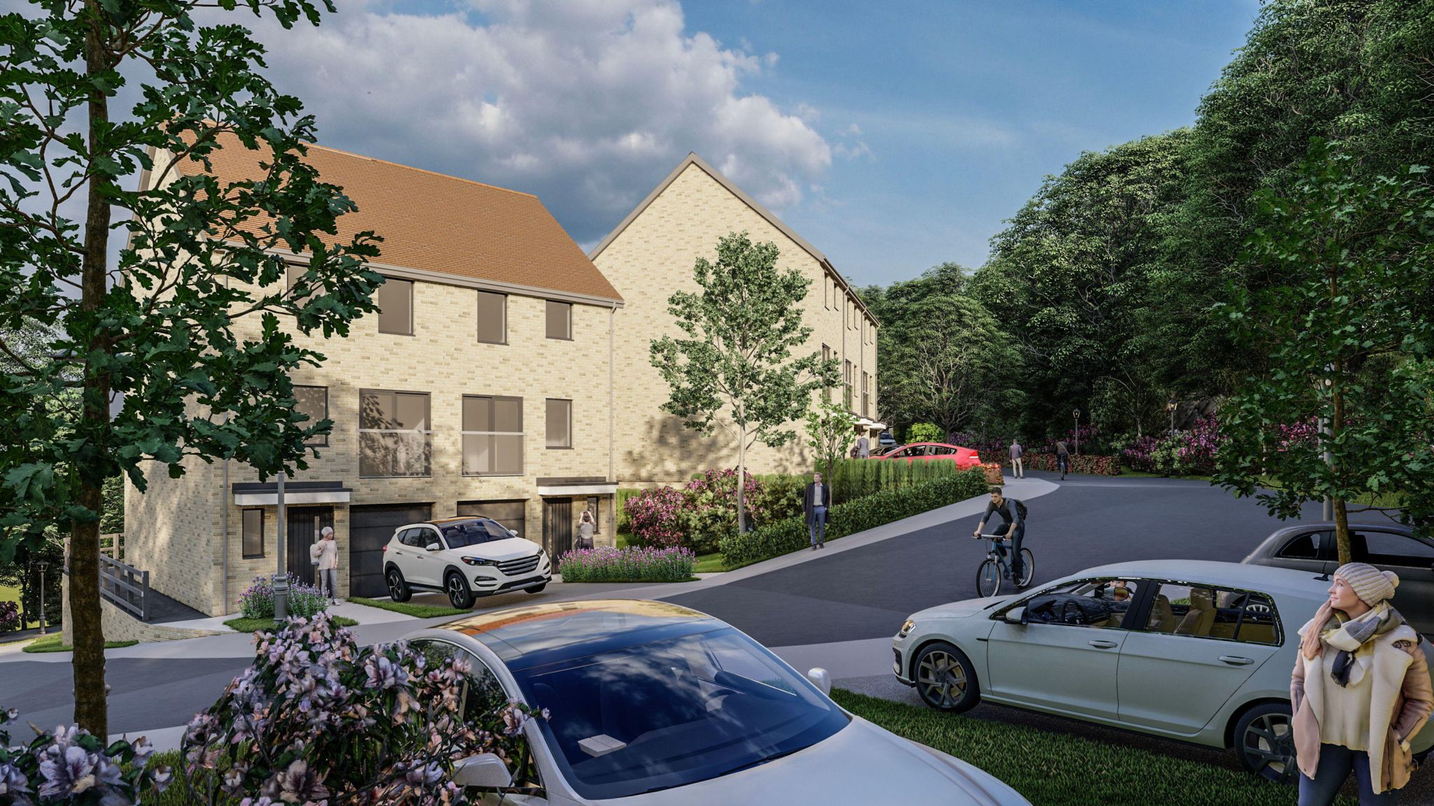 A CGI of the proposed housing development