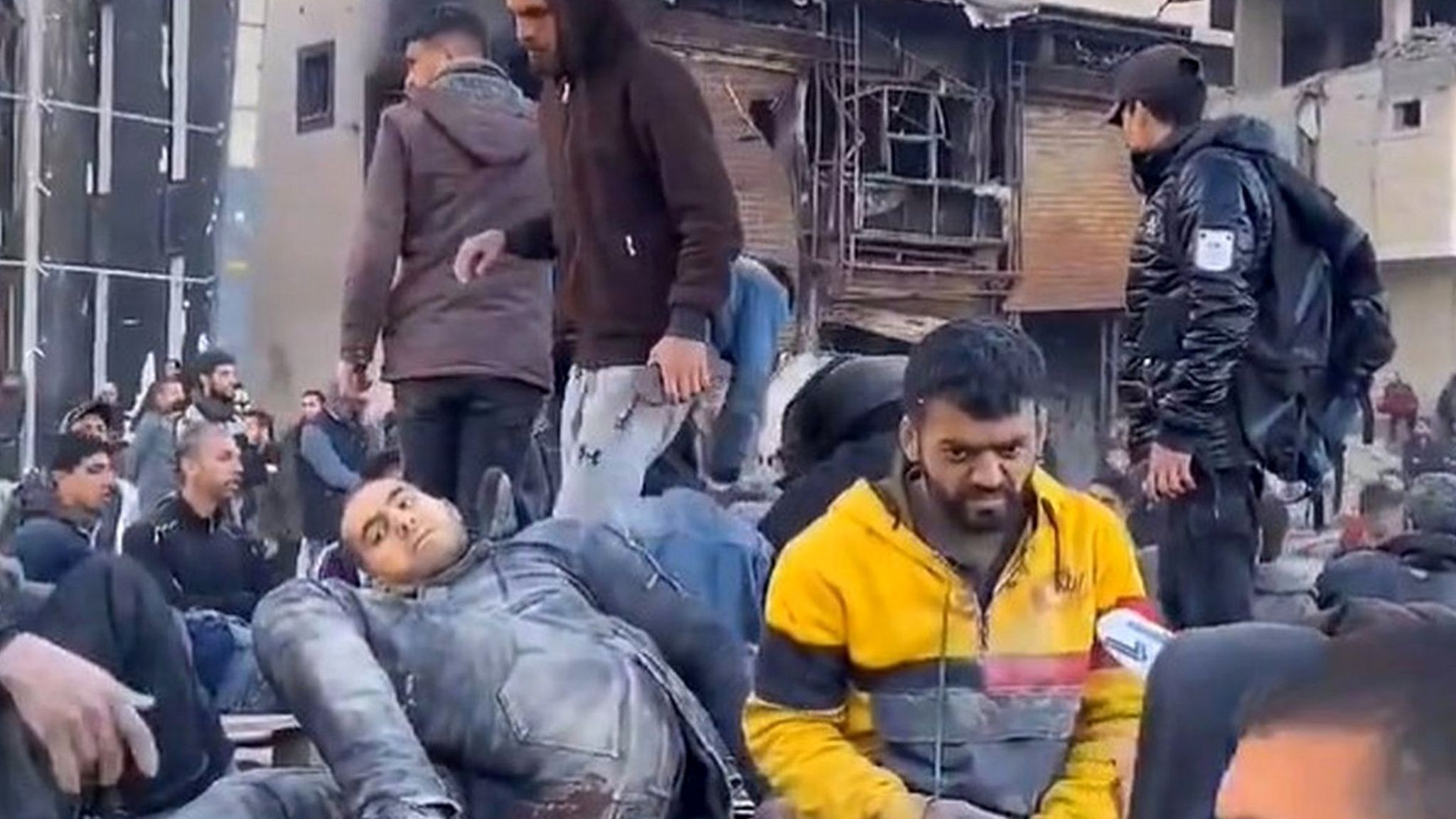 Screengrab of video posted online reportedly showing casualties on a lorry near Nabulsi roundabout on Rashid Street, south-west of Gaza City (29 February 2024)