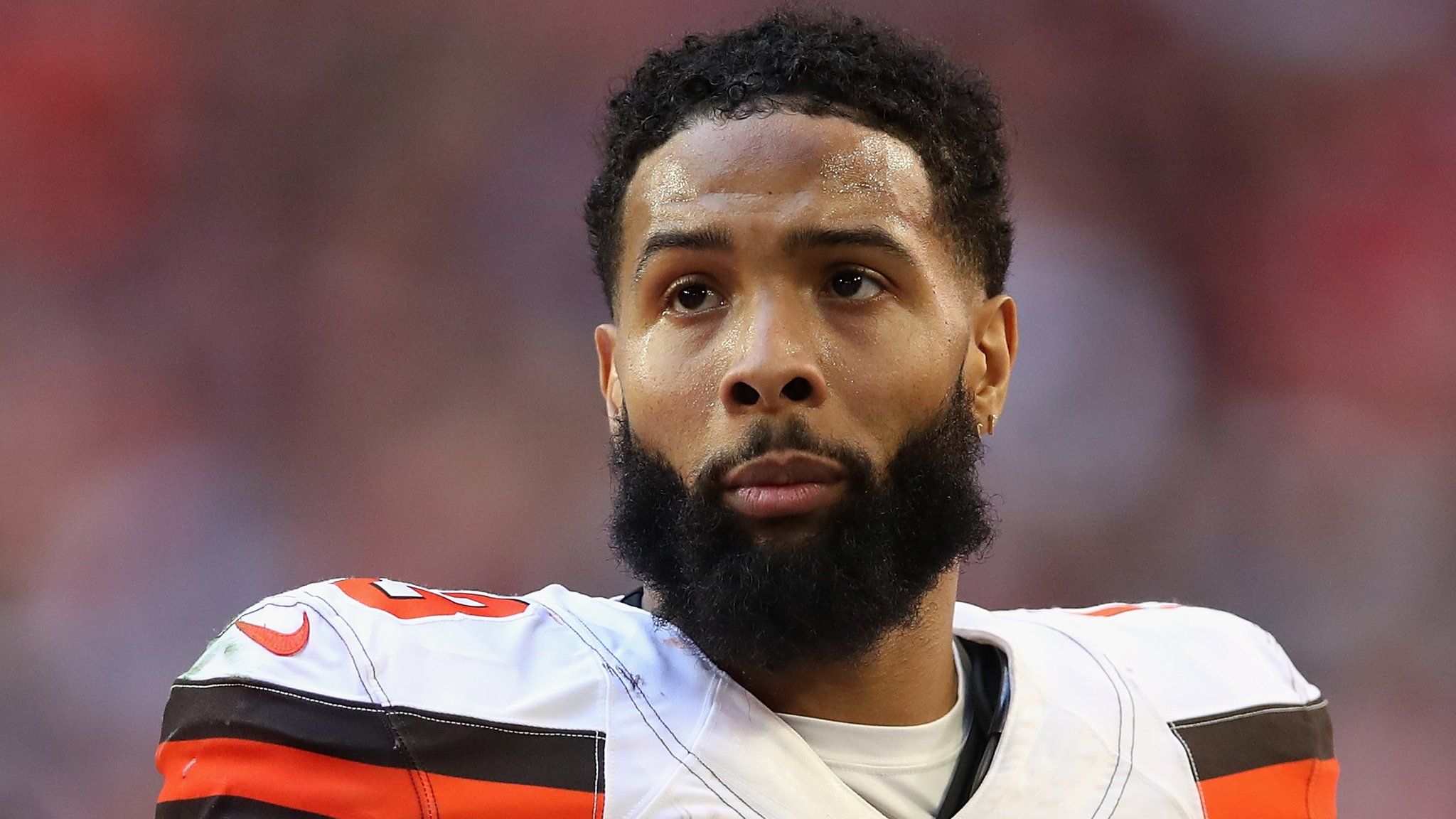 Cleveland Browns wide receiver Odell Beckham Jr looks on during an NFL game