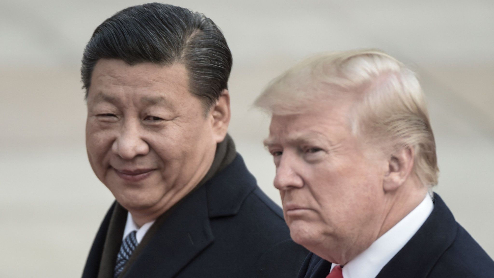 China's President Xi Jinping and US President Donald Trump in Beijing on November 9, 2017.