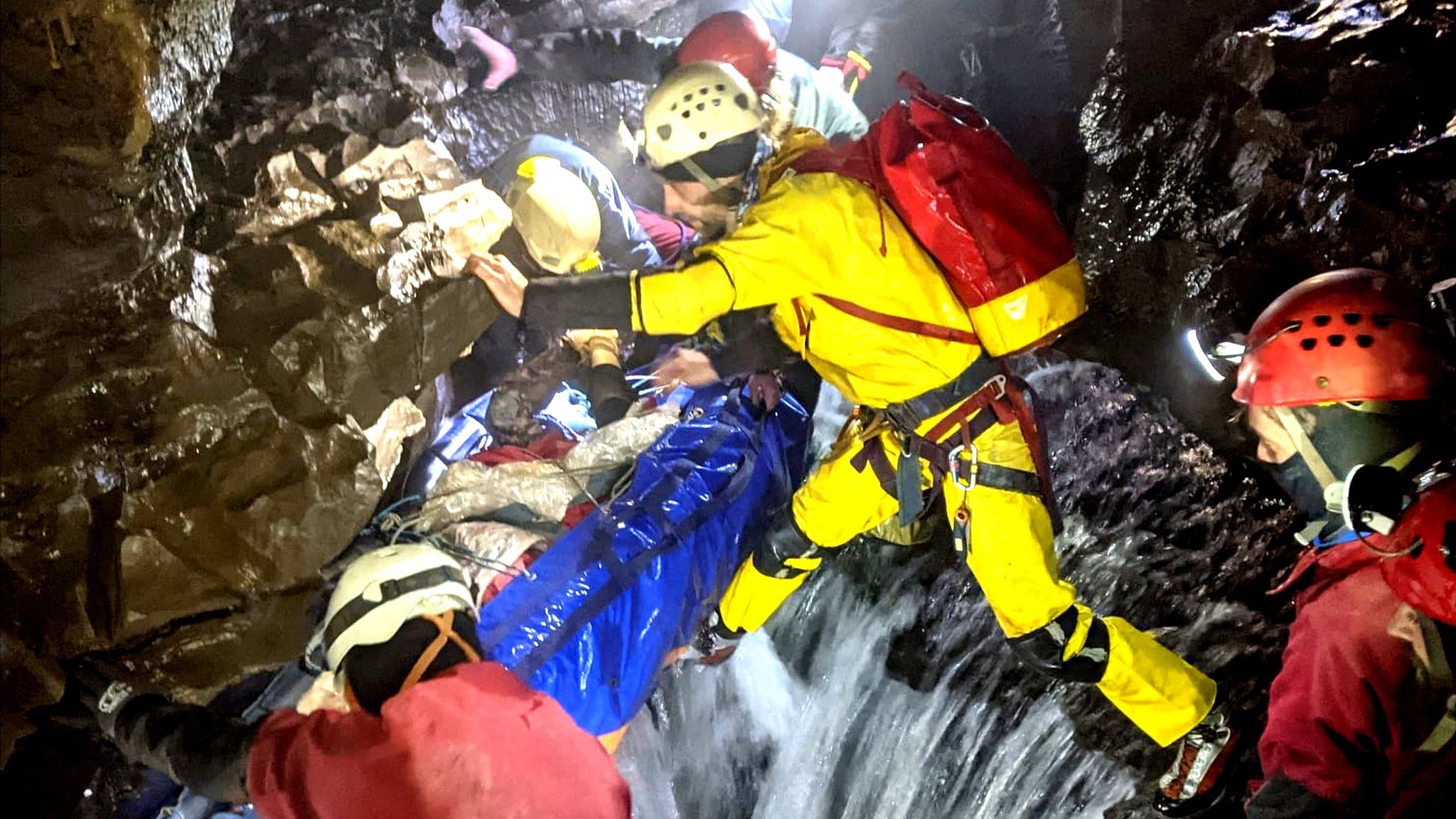 Pictures from inside the cave during the rescue