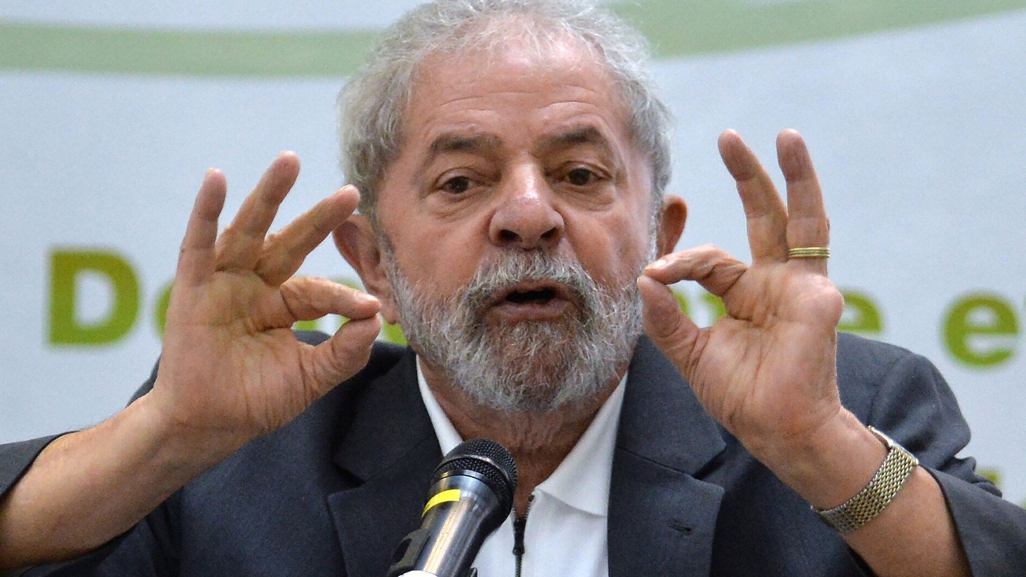 Brazilian former president Luiz Inacio Lula da Silva on April 25, 2016