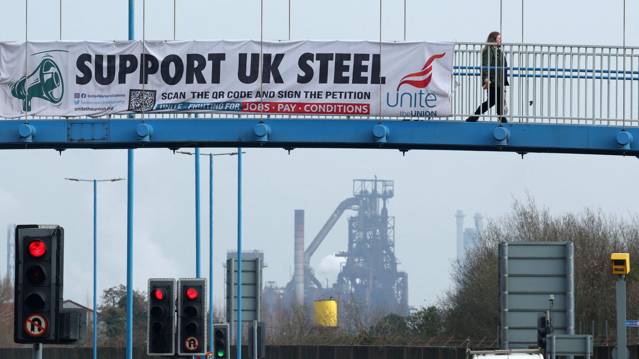 A campaign banner in Port Talbot