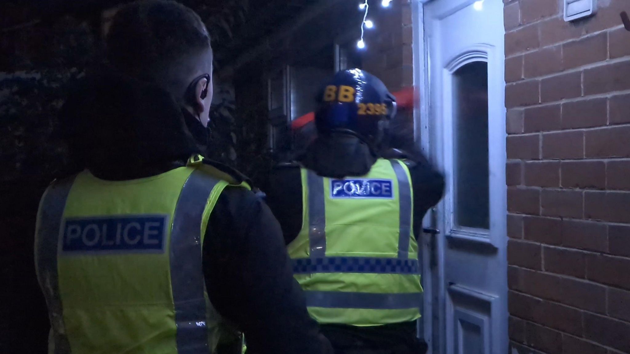 Police raid on a property in Yorkshire on Monday