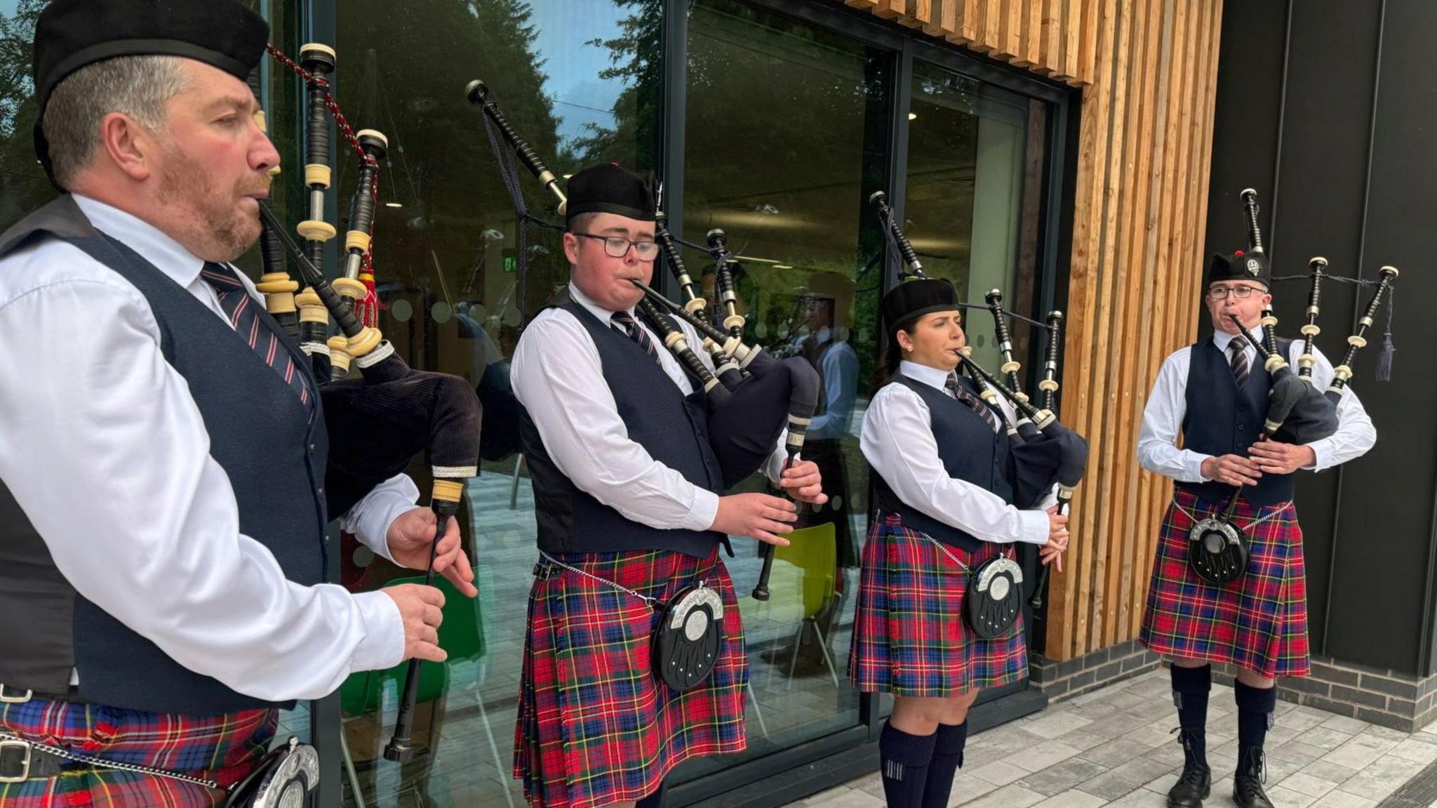 Members of the band played as guests arrived at a recent event in Pomeroy