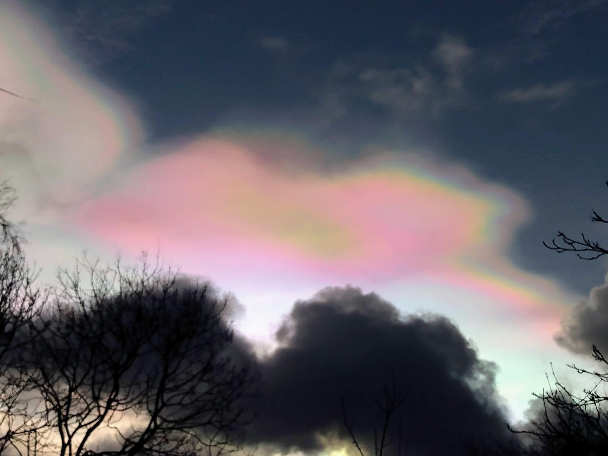 Nacreous cloud in Haworth, West Yorkshire