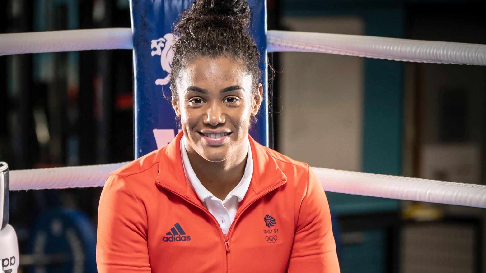 TeamGB Chantelle Reid poses while sat down at a media day