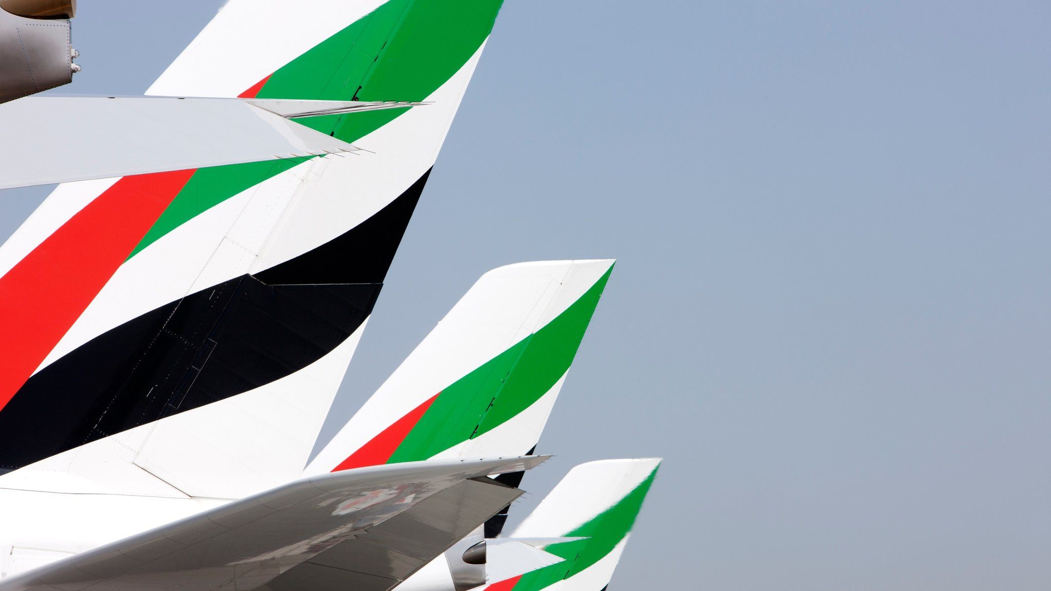 Emirates A380 tailfins