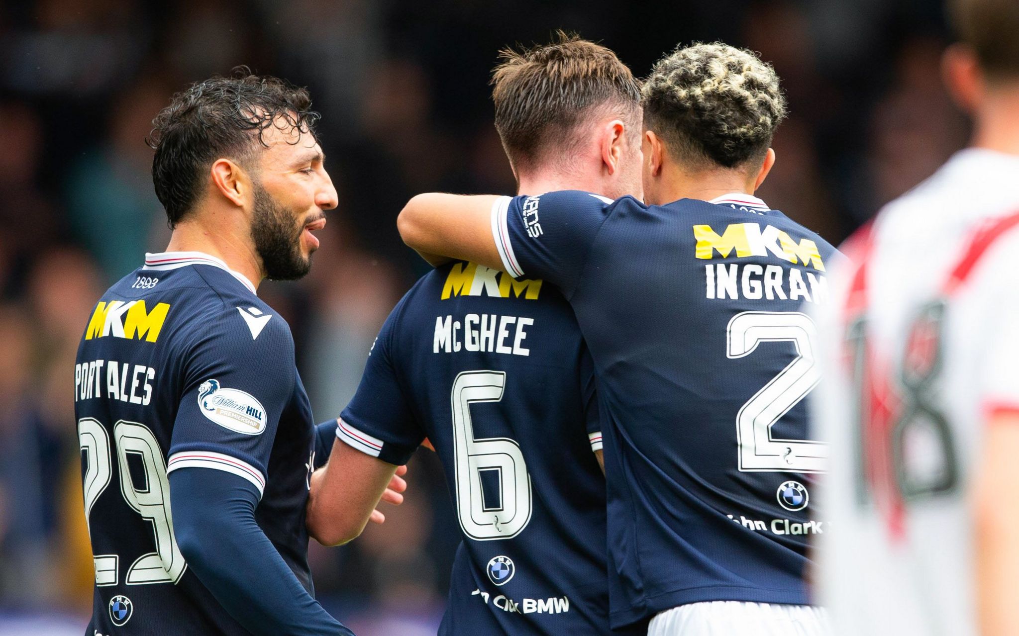 Jordan McGhee celebrates scoring Dundee's second