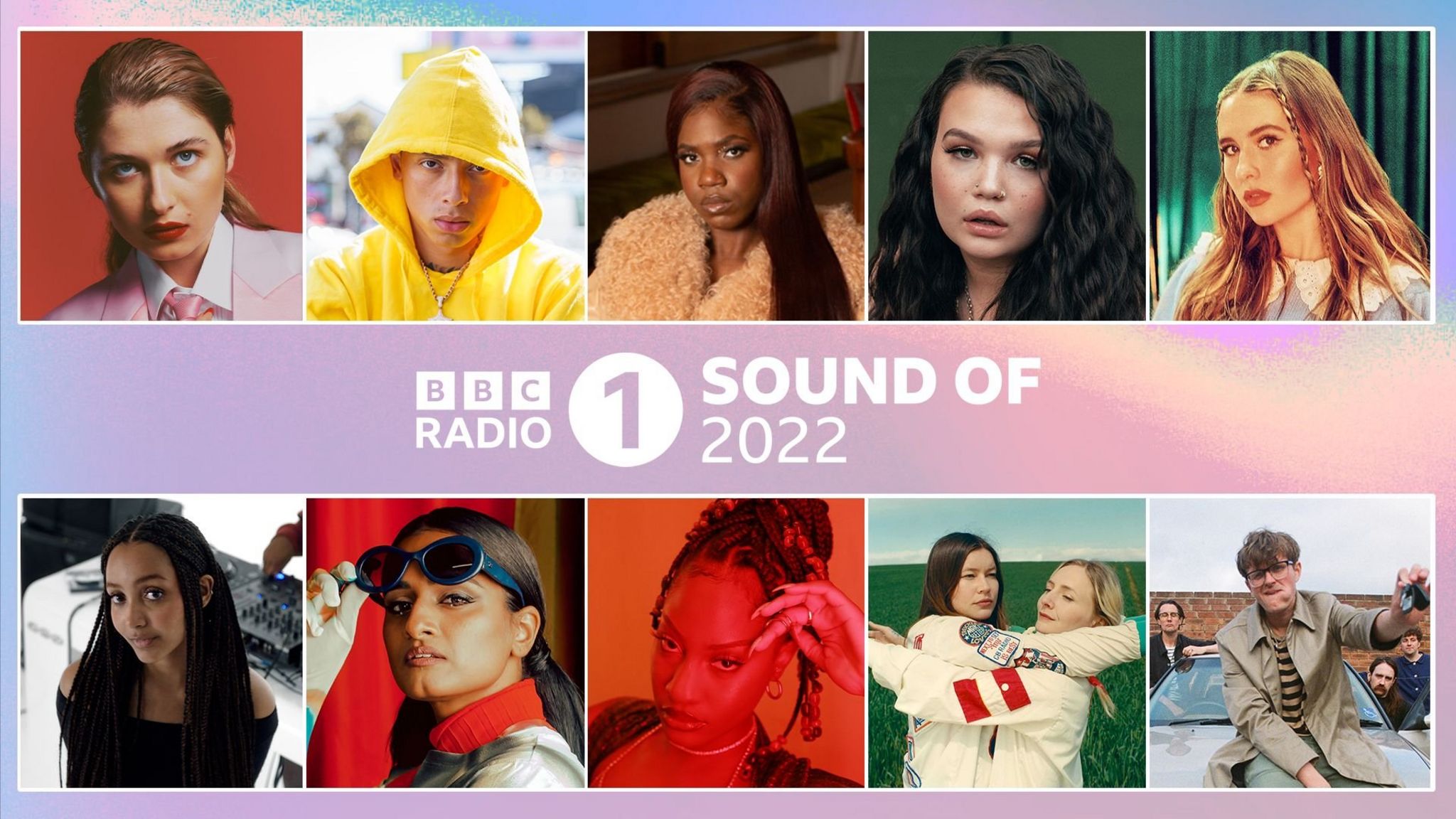 Составное изображение всех 10 номинантов на BBC Sound Of 2022