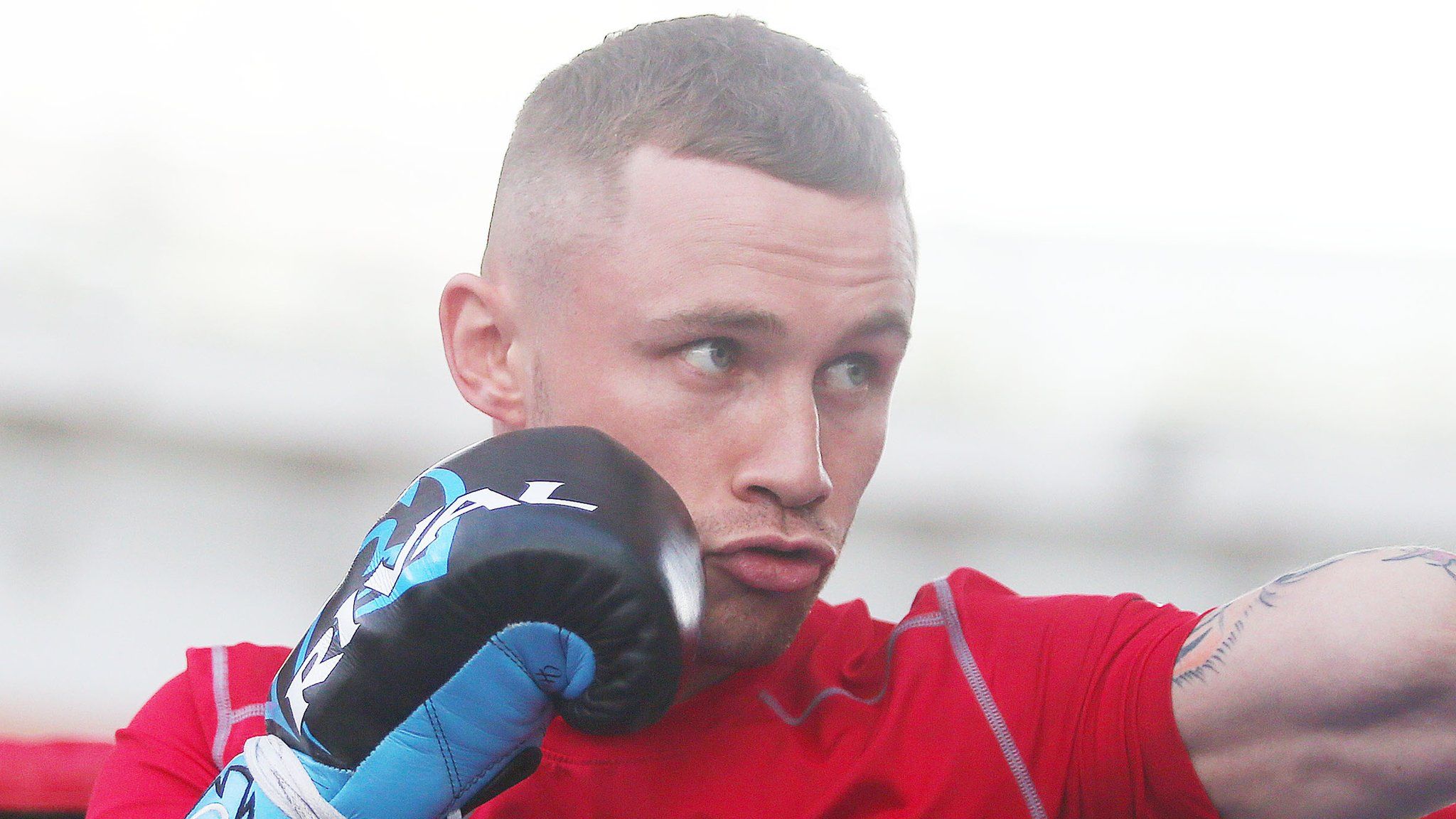 Carl Frampton during a public workout in Belfast on Wednesdasy