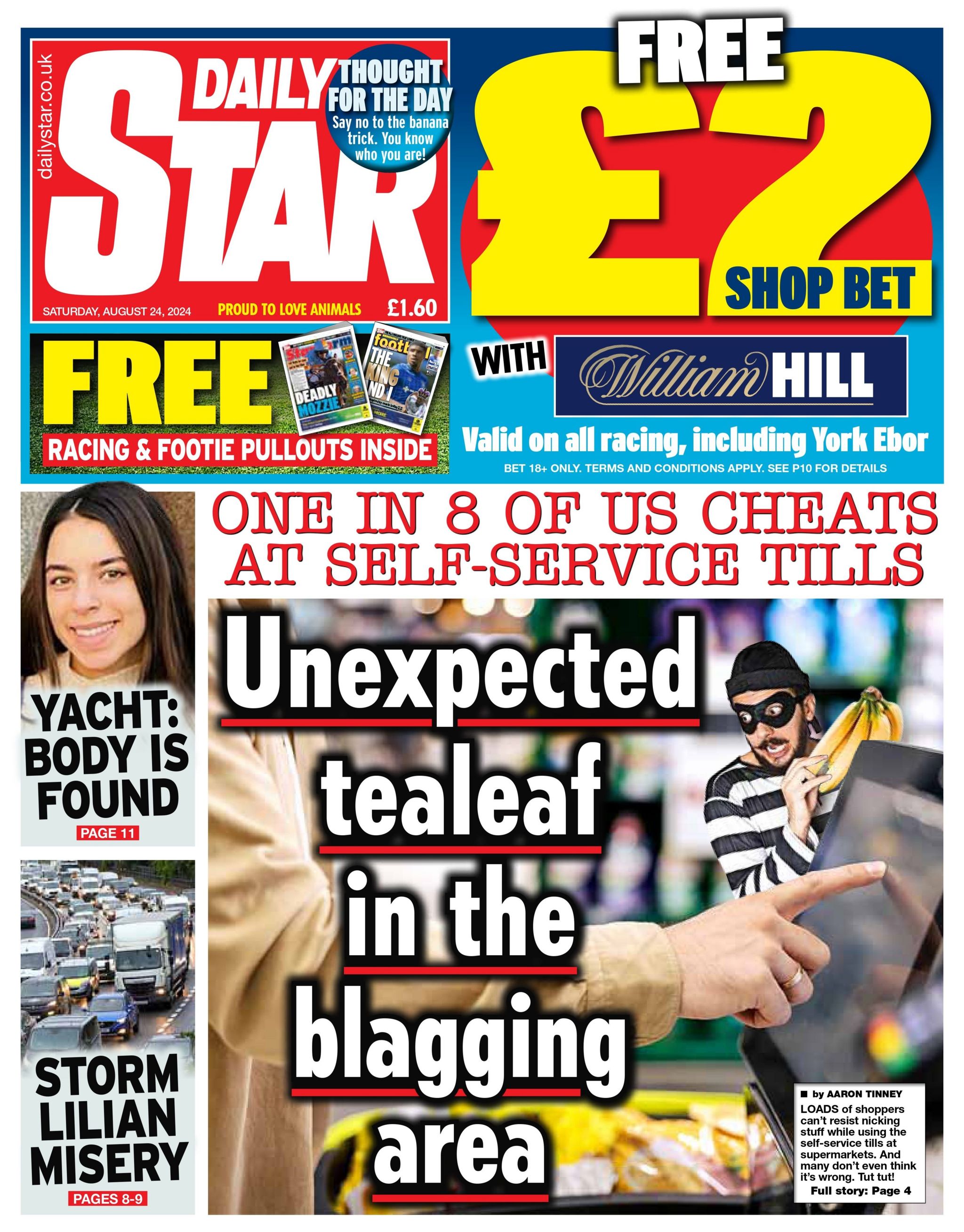 Daily Star: Unexpected teleaf in the blagging area.