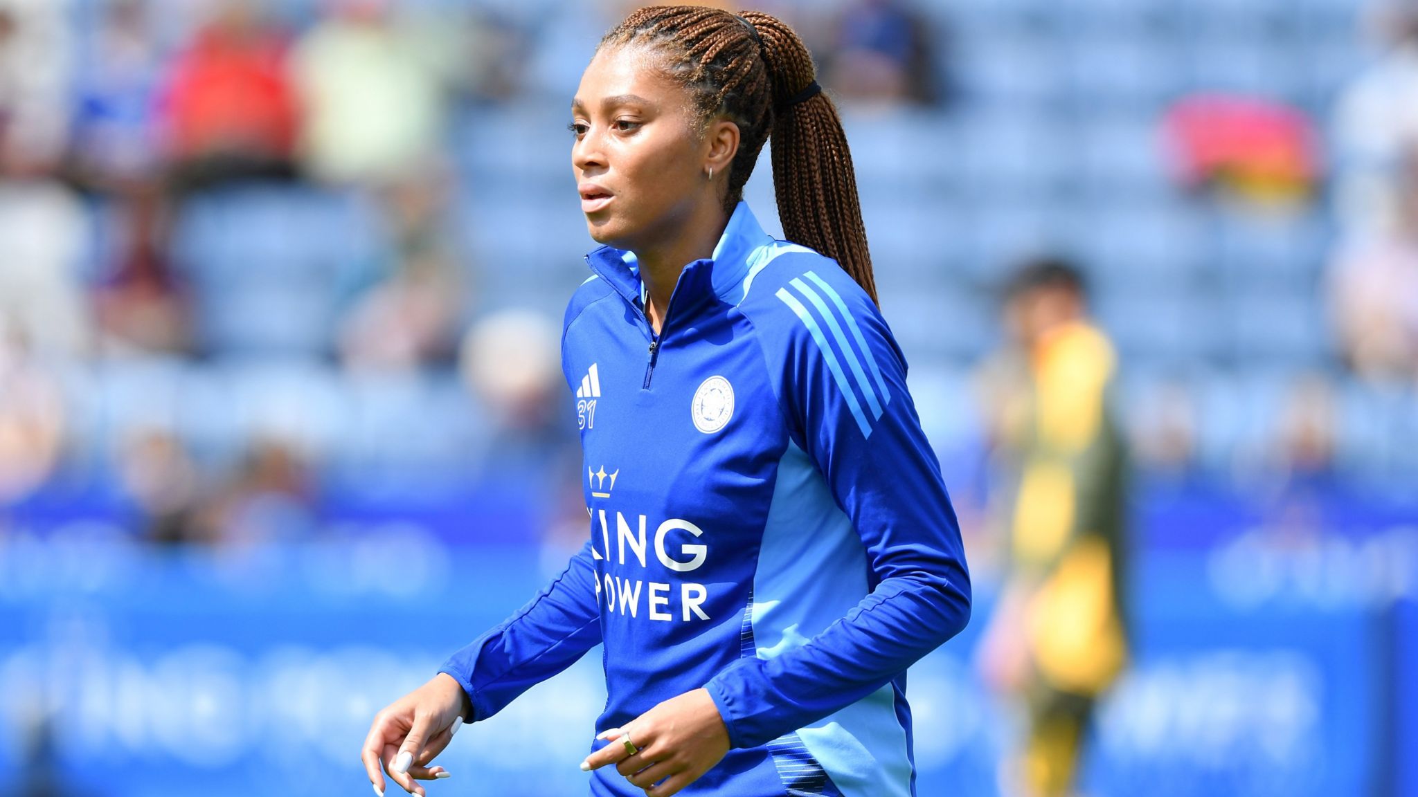 Chantelle Swaby in a Leicester training session