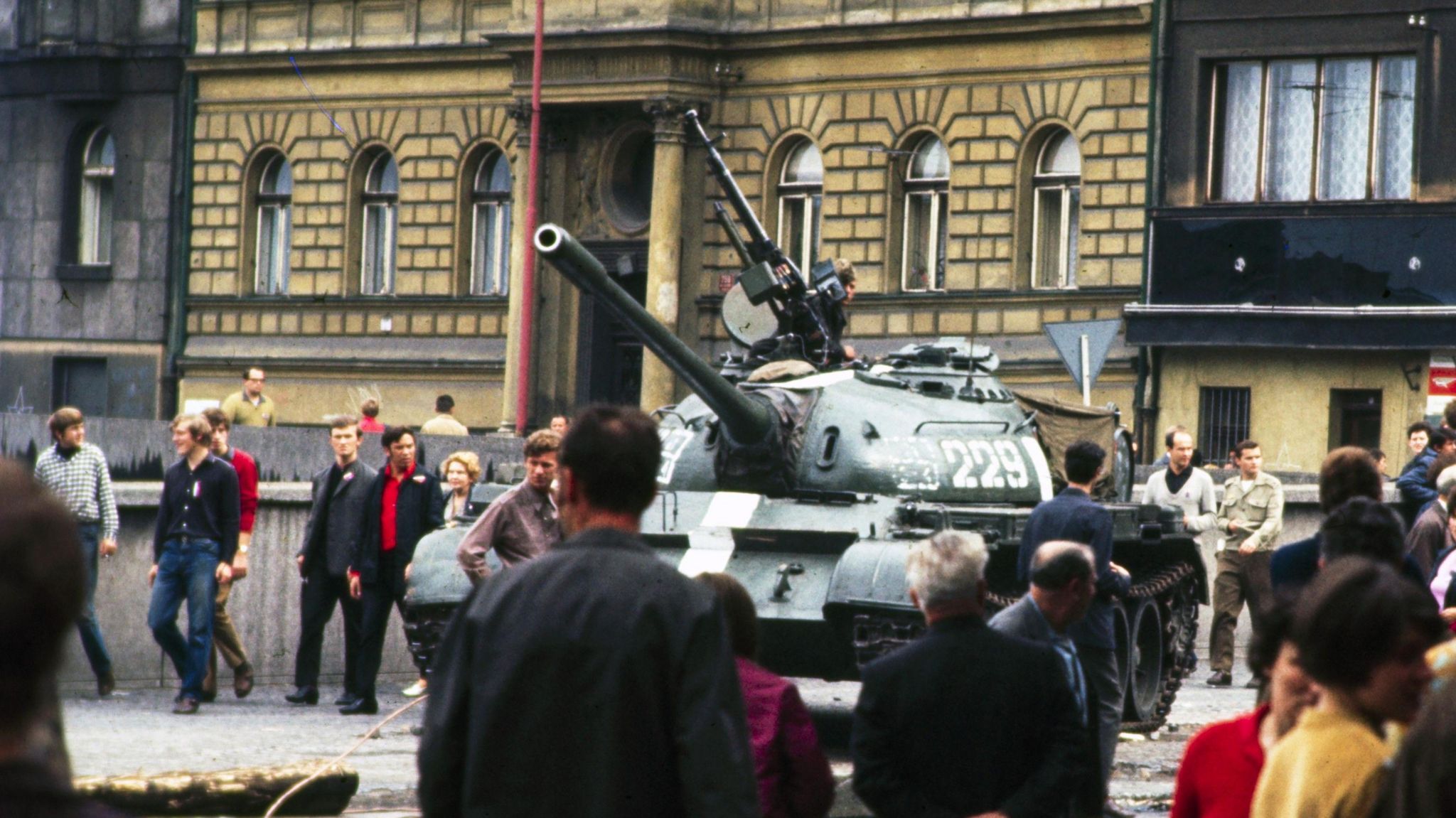 A Soviet tank on the streets of Prague `