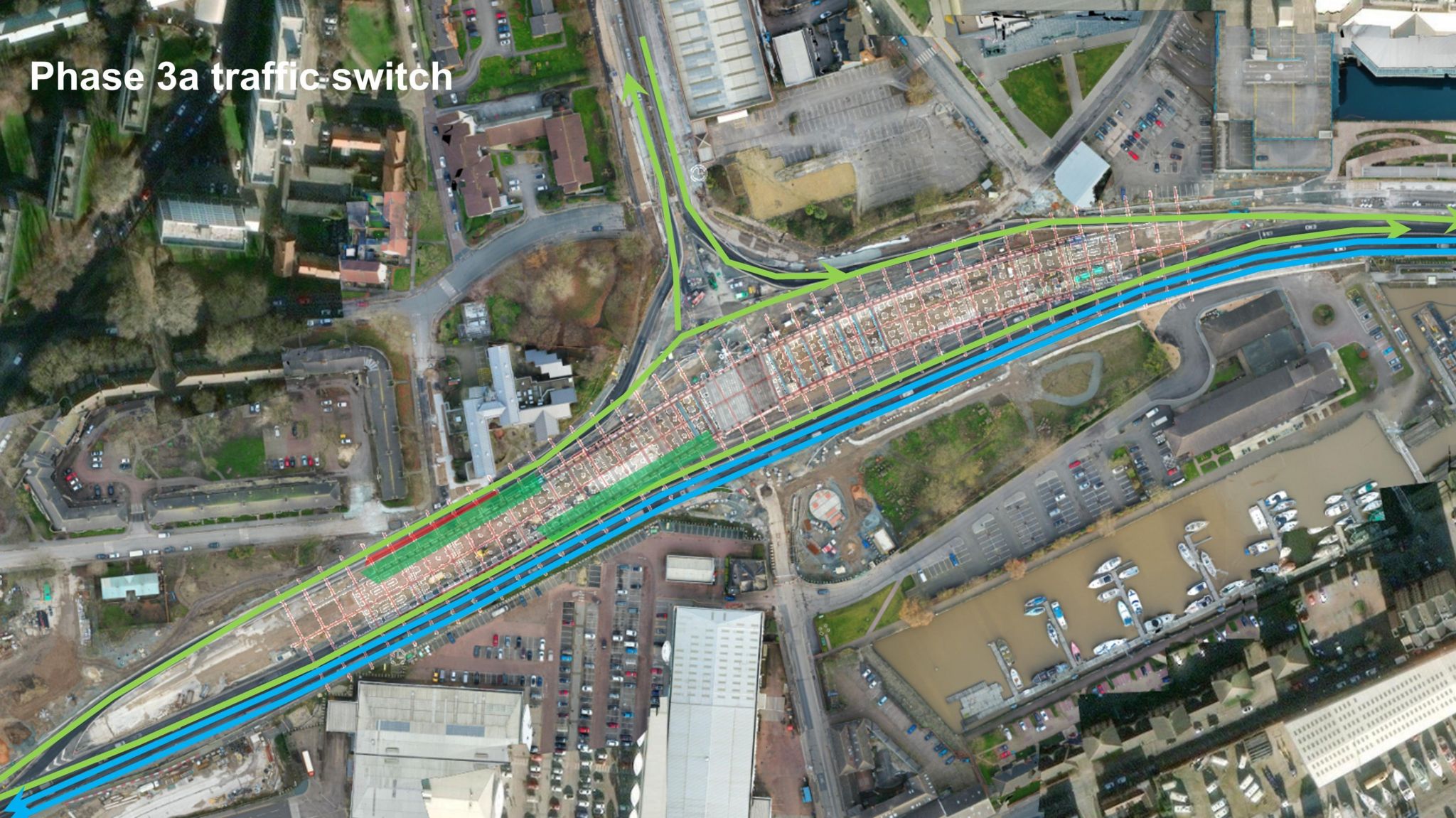 New A63 eastbound layout