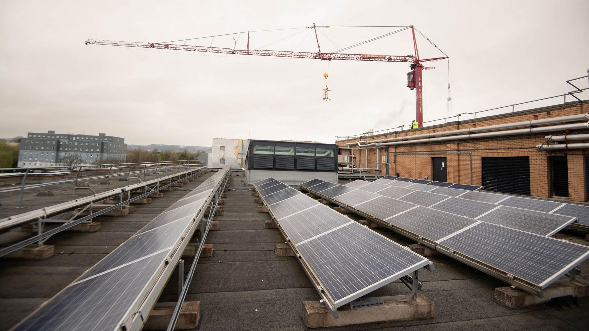 Solar panels on the university roof