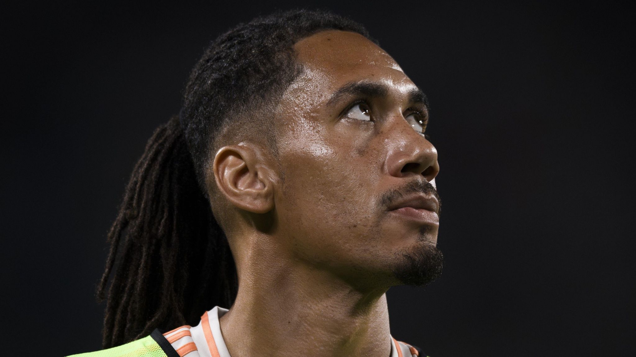 Chris Smalling looks on during AS Roma's draw with Juventus in Serie A