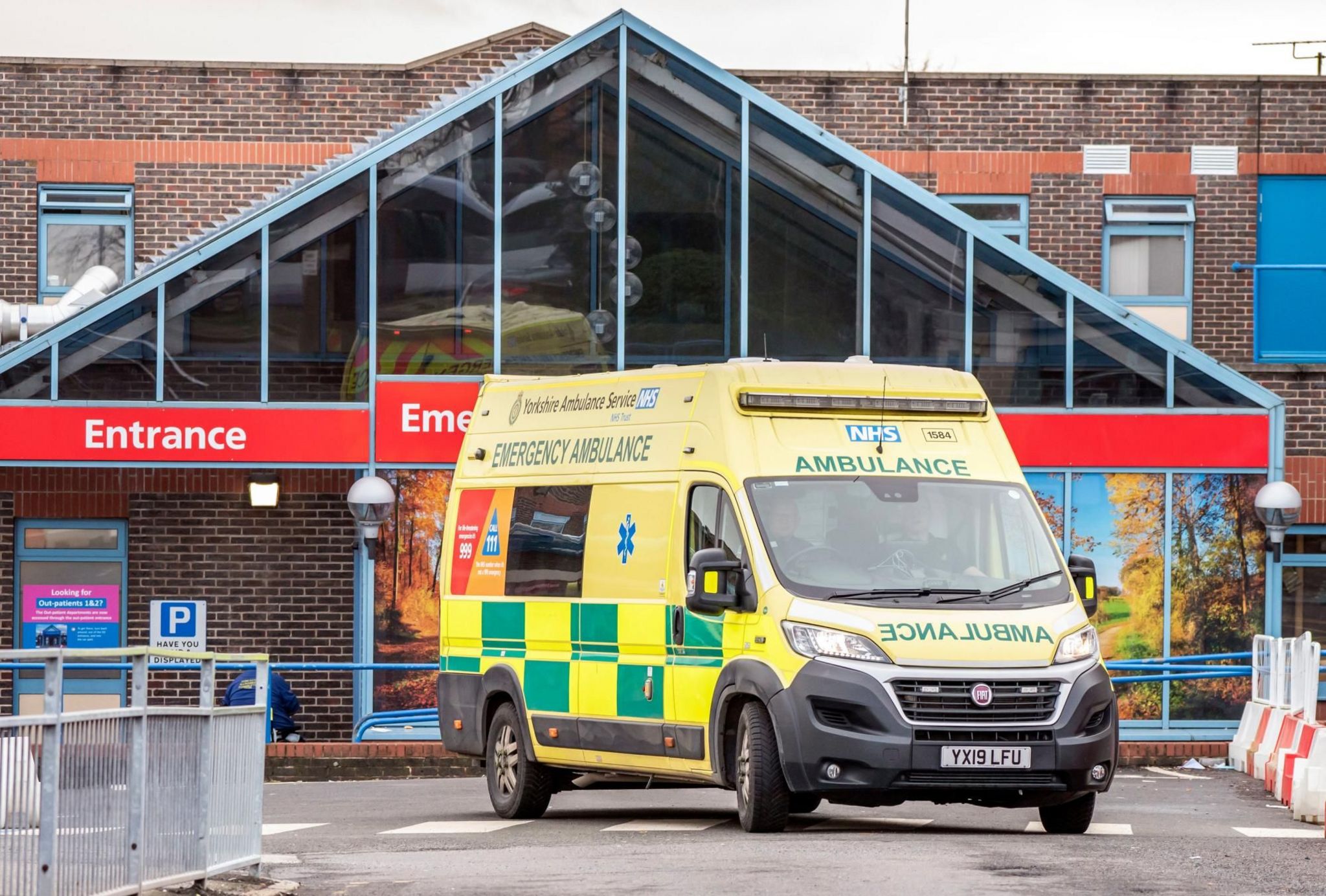 An ambulance outside Doncaster Royal Infirmary