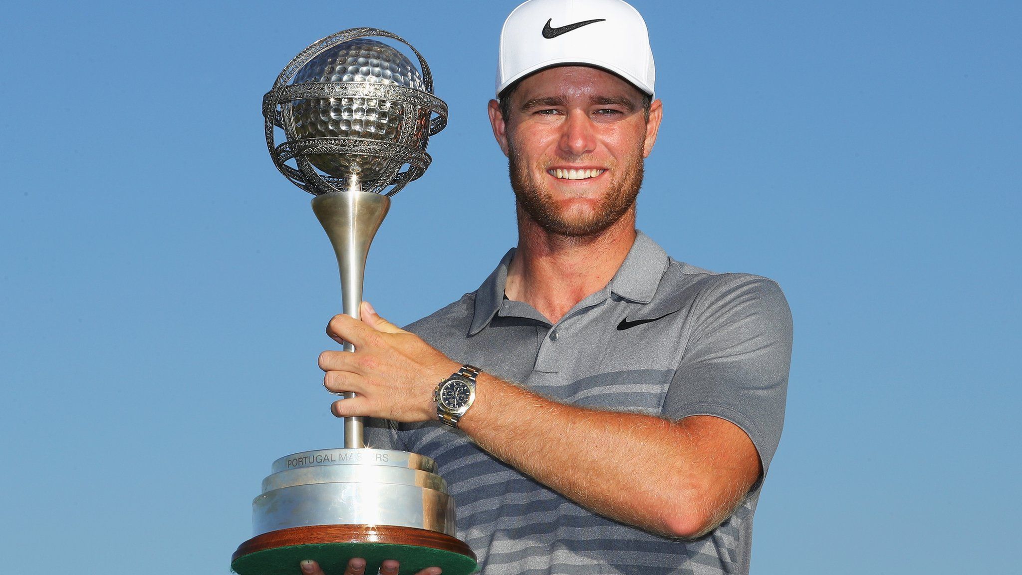Lucas Bjerregaard with his Portugal Masters trophy