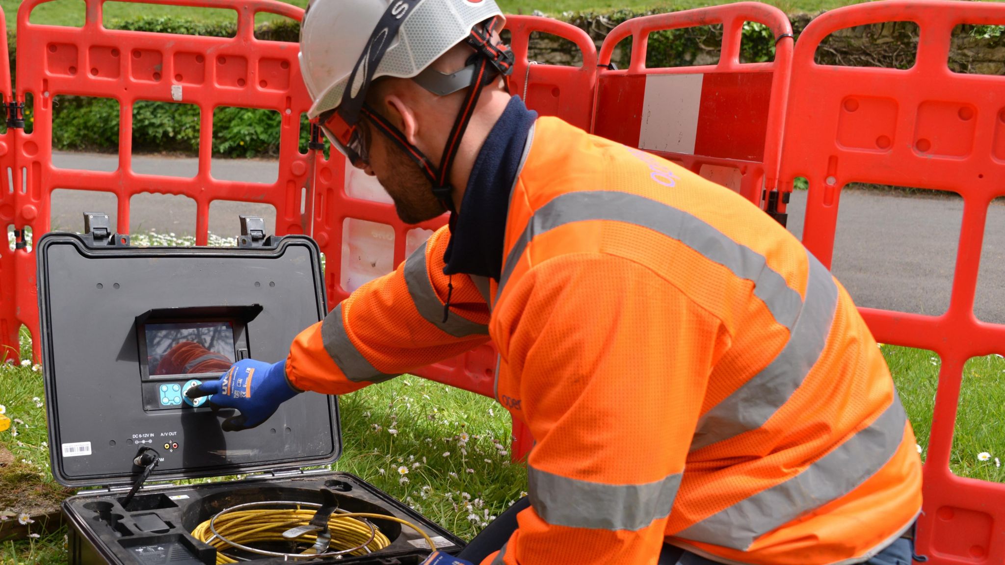 Engineer with equipment