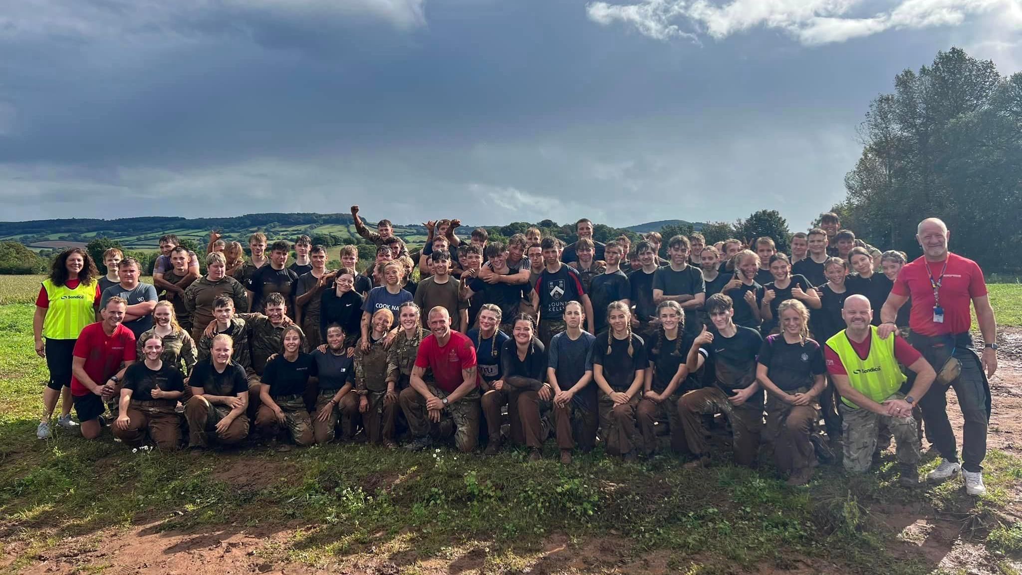 The team from Bicton College who have embarked on the gruelling Baton of Bicton challenge 