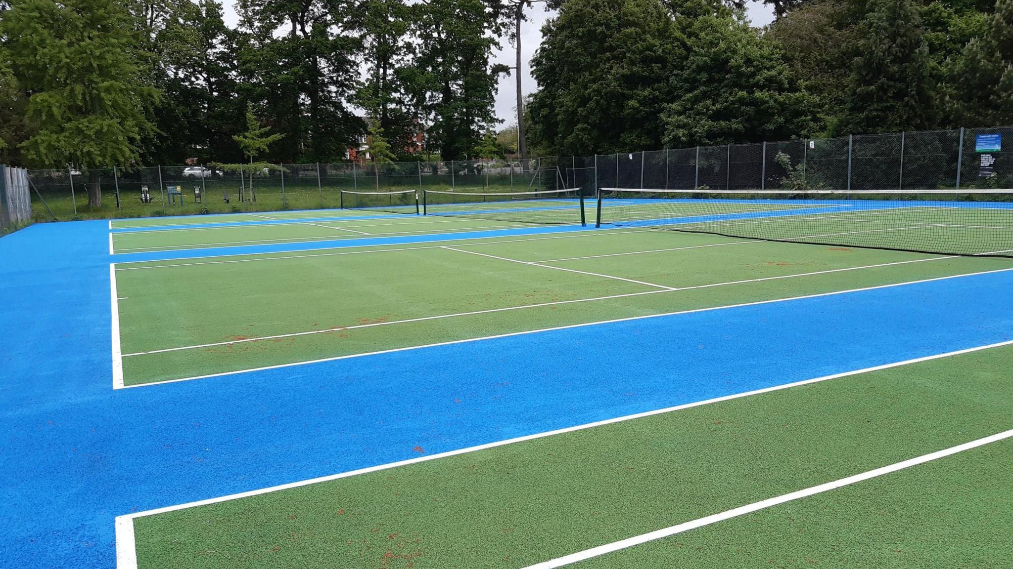New look tennis court in Leicester