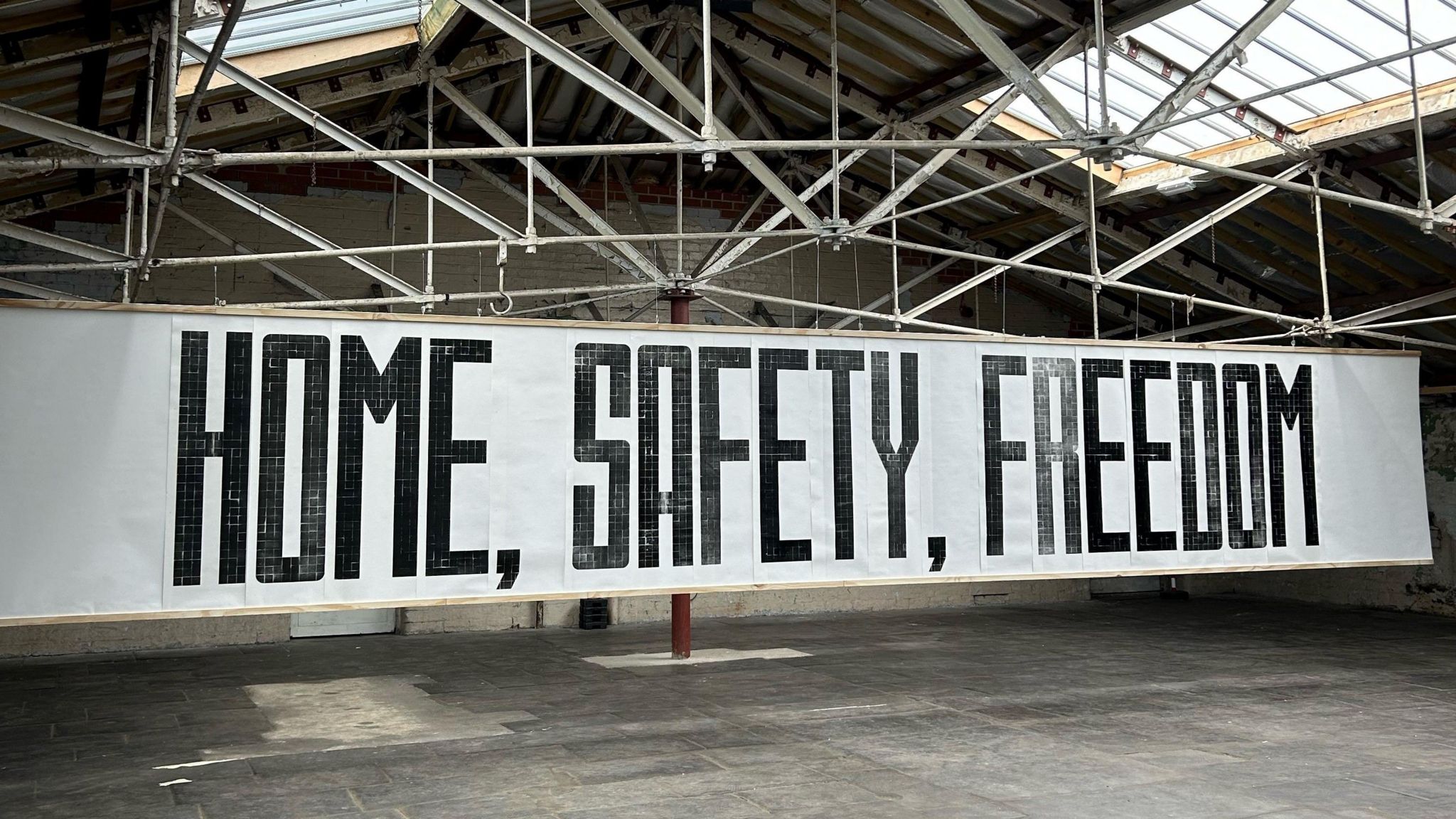 Home Safety Freedom banner printed on paper