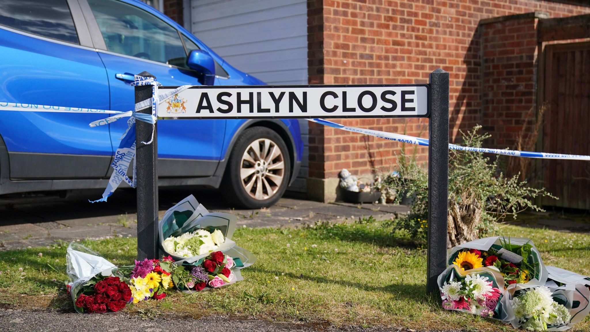 Floral tributes in Bushey