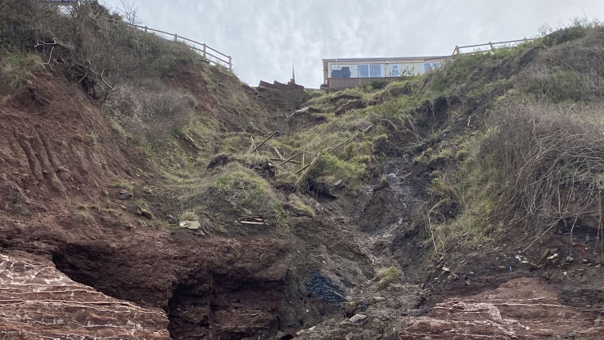 Eroding cliff face in Watchet