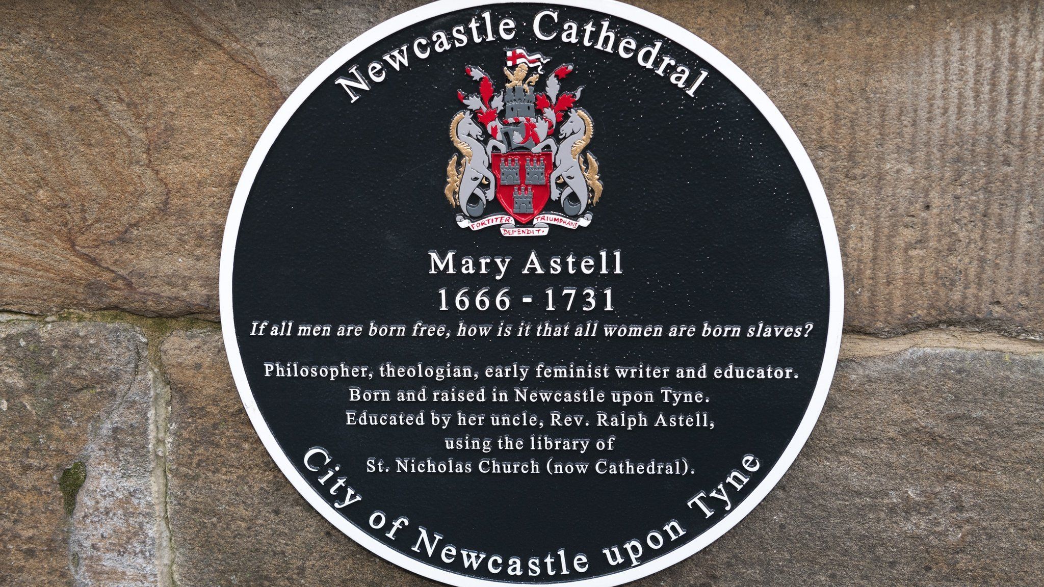 The commemorative plaque to Mary Astell