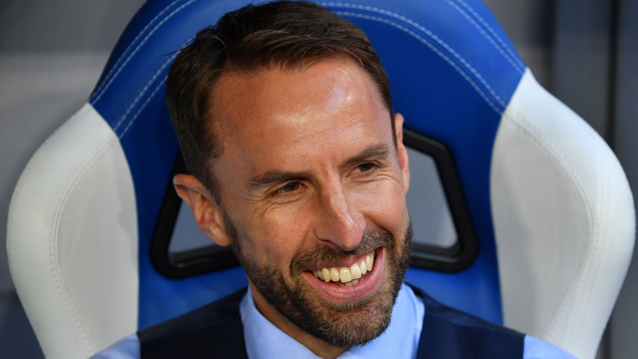 England boss Gareth Southgate smiles