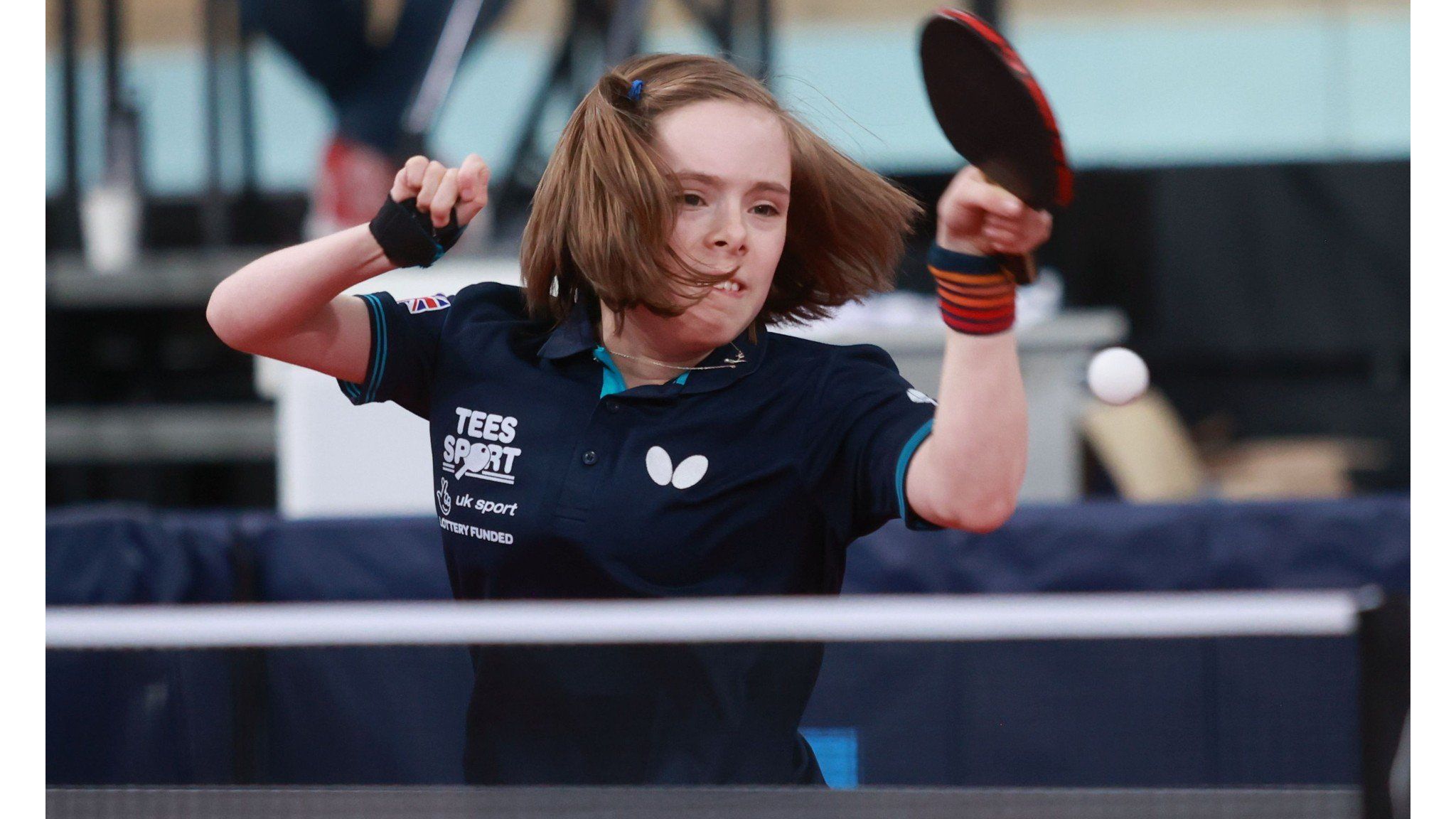 Bly Twomey playing table tennis