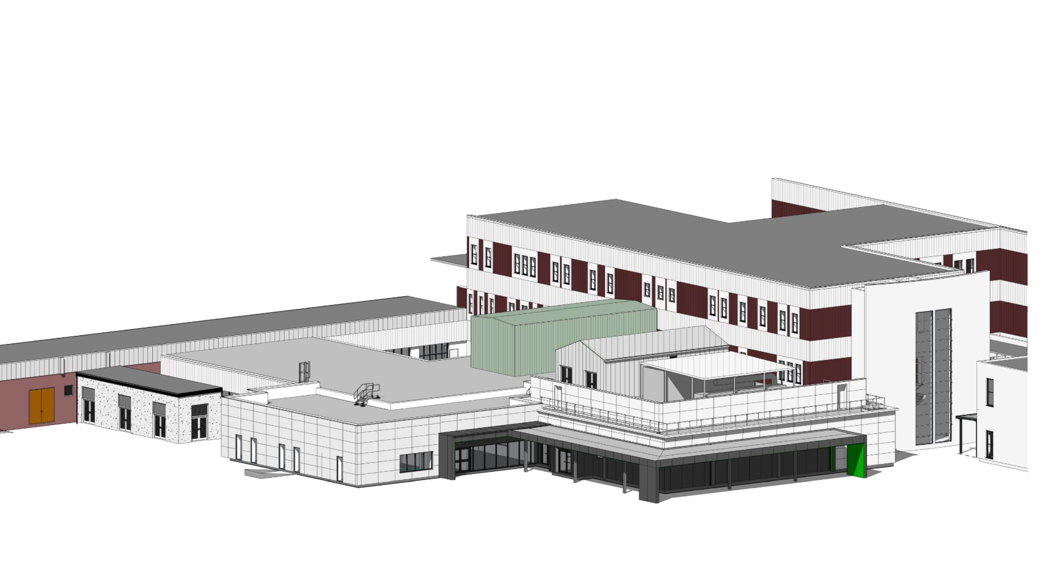 A 3D rendering of new redevelopment at Russells Hall Hospital