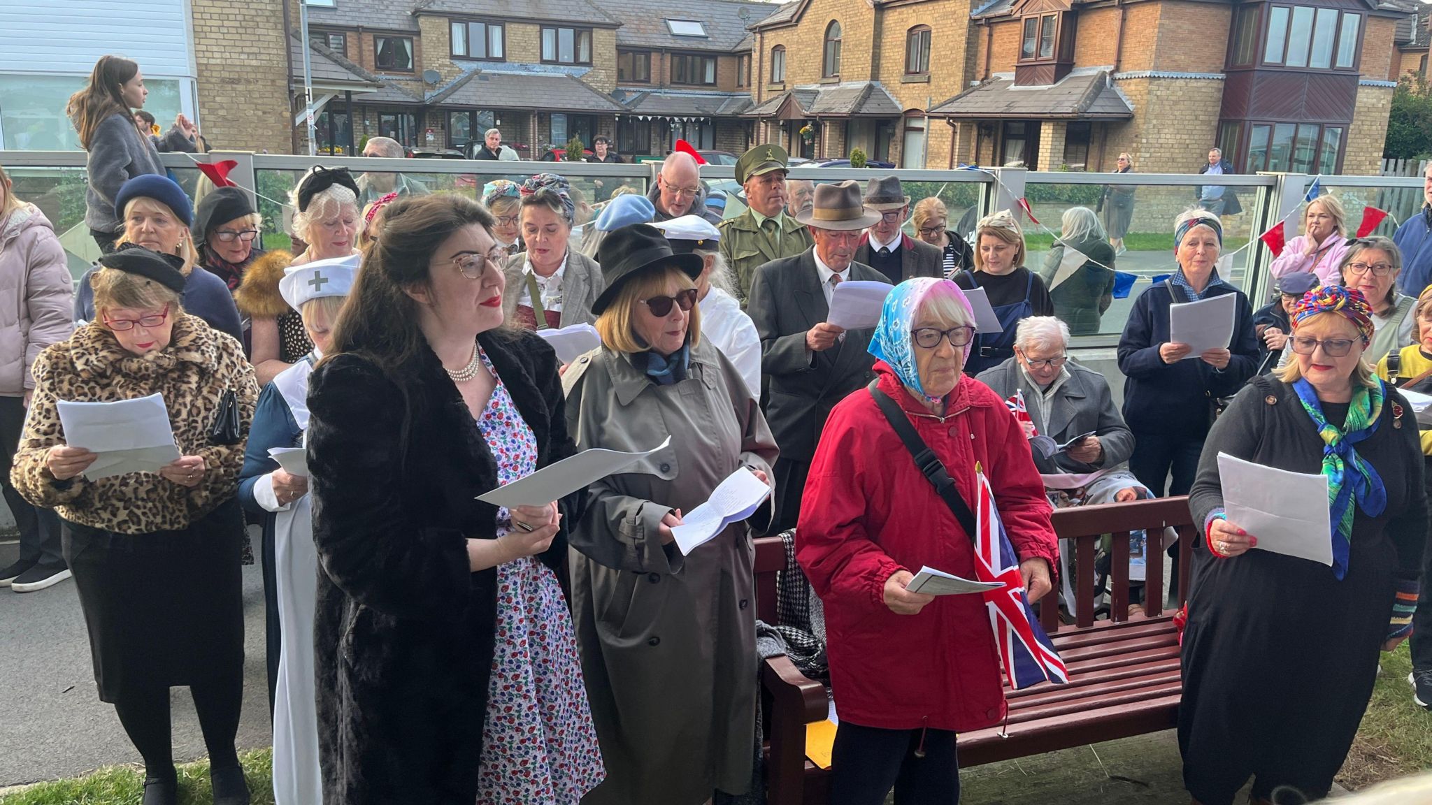 A choir singing at the Hessle Foreshore as part of the D-Day anniversary