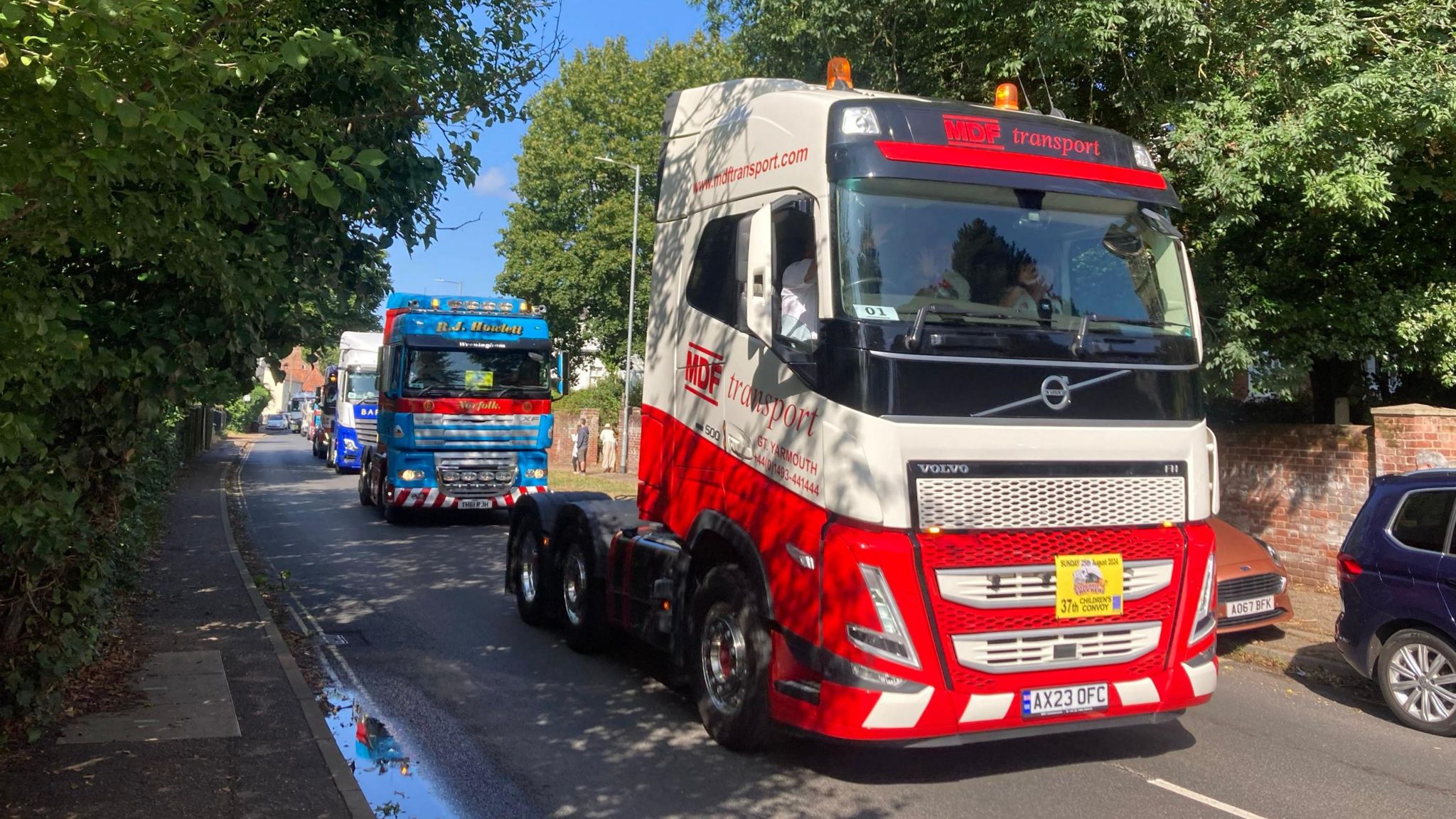 Trucks in convoy