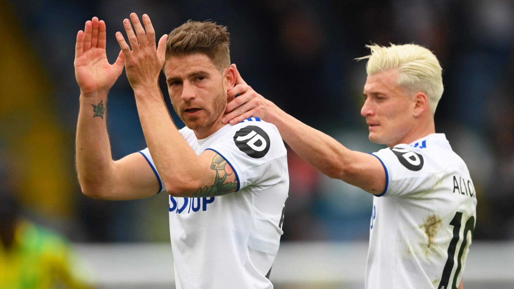 Gaetano Berardi applauds Leeds United supporters