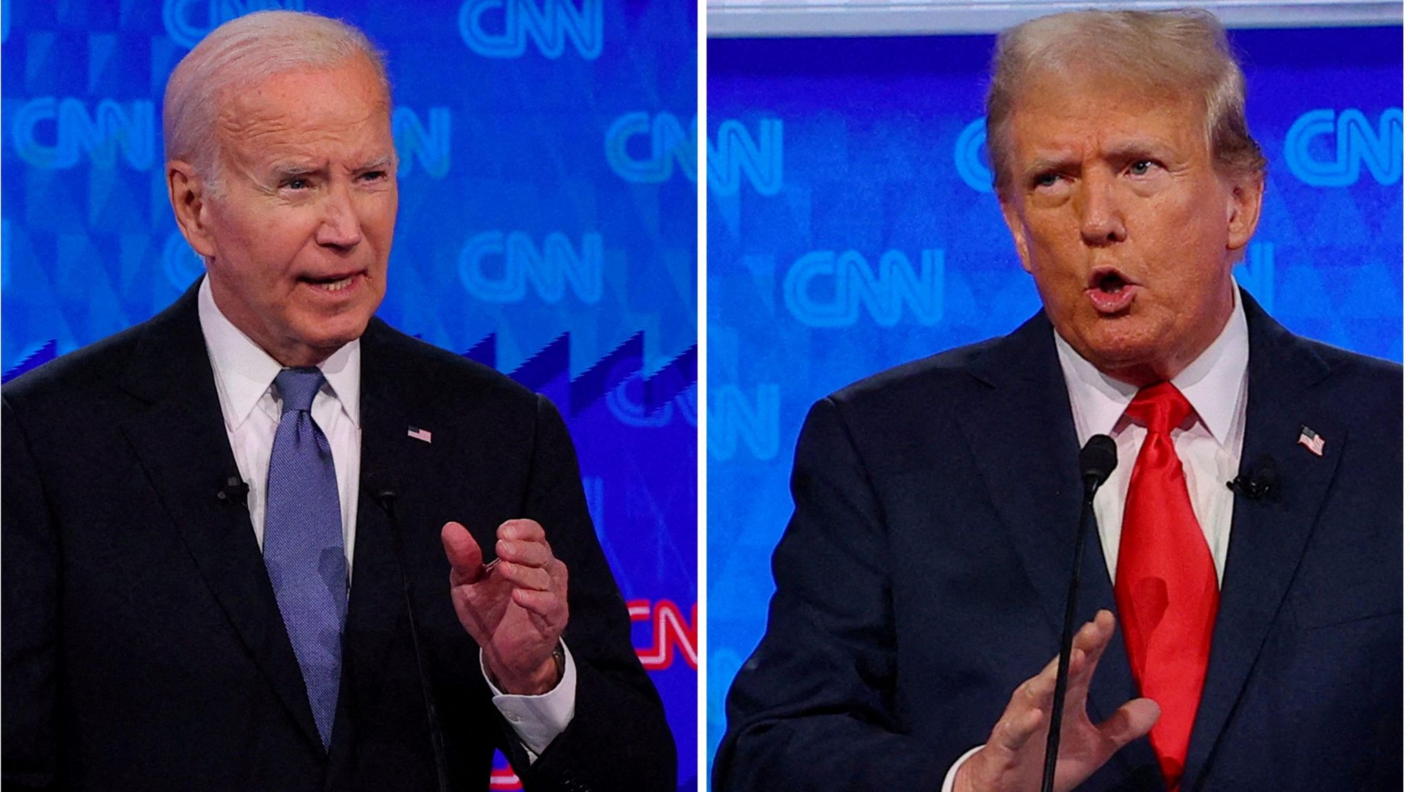 Joe Biden and Donald Trump at the presidential debate in Atlanta in June