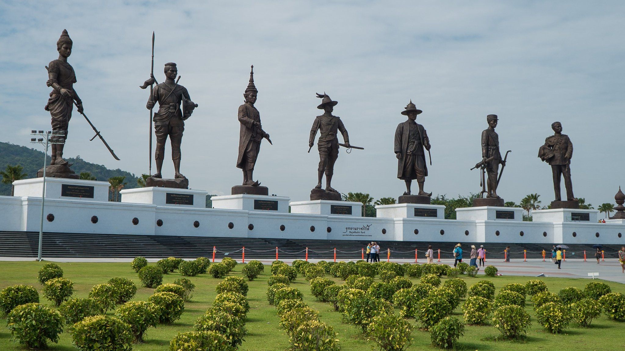 Statues of seven kings on display in the park