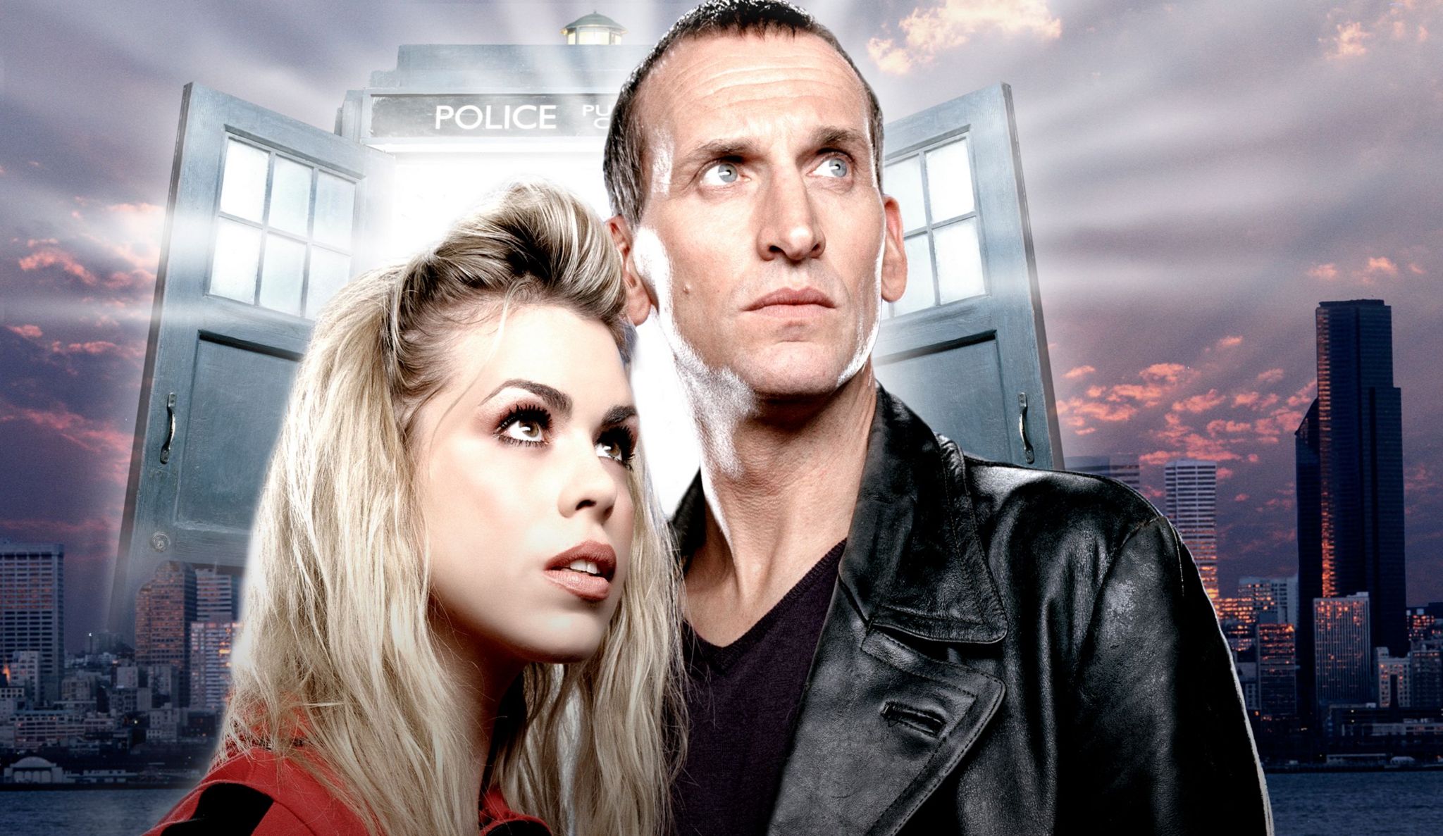 Promotional image for 2005 series with Billie Piper and Christopher Eccleston