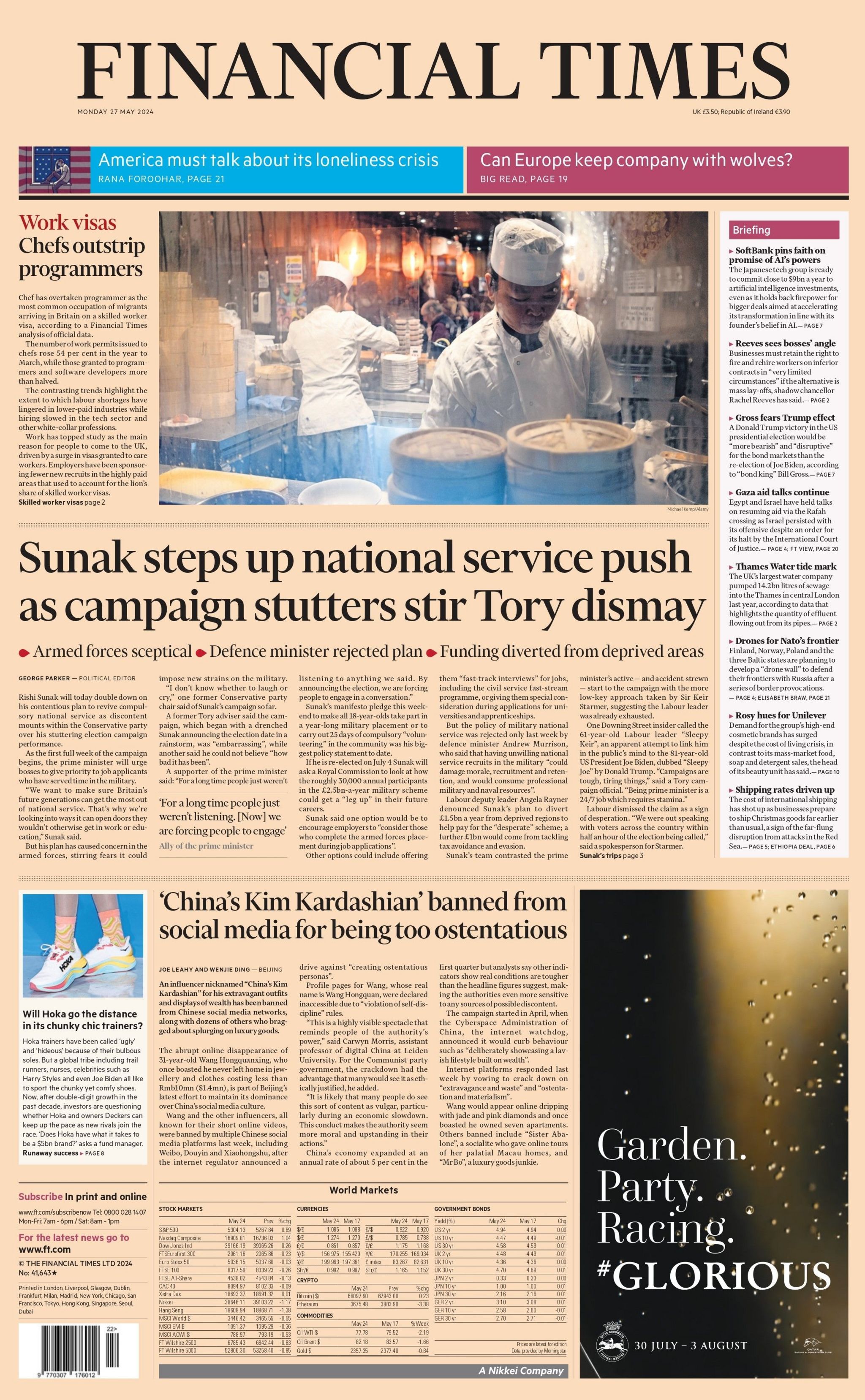 Newspaper headlines: 'Desperate' national service plan and 'soggy ...