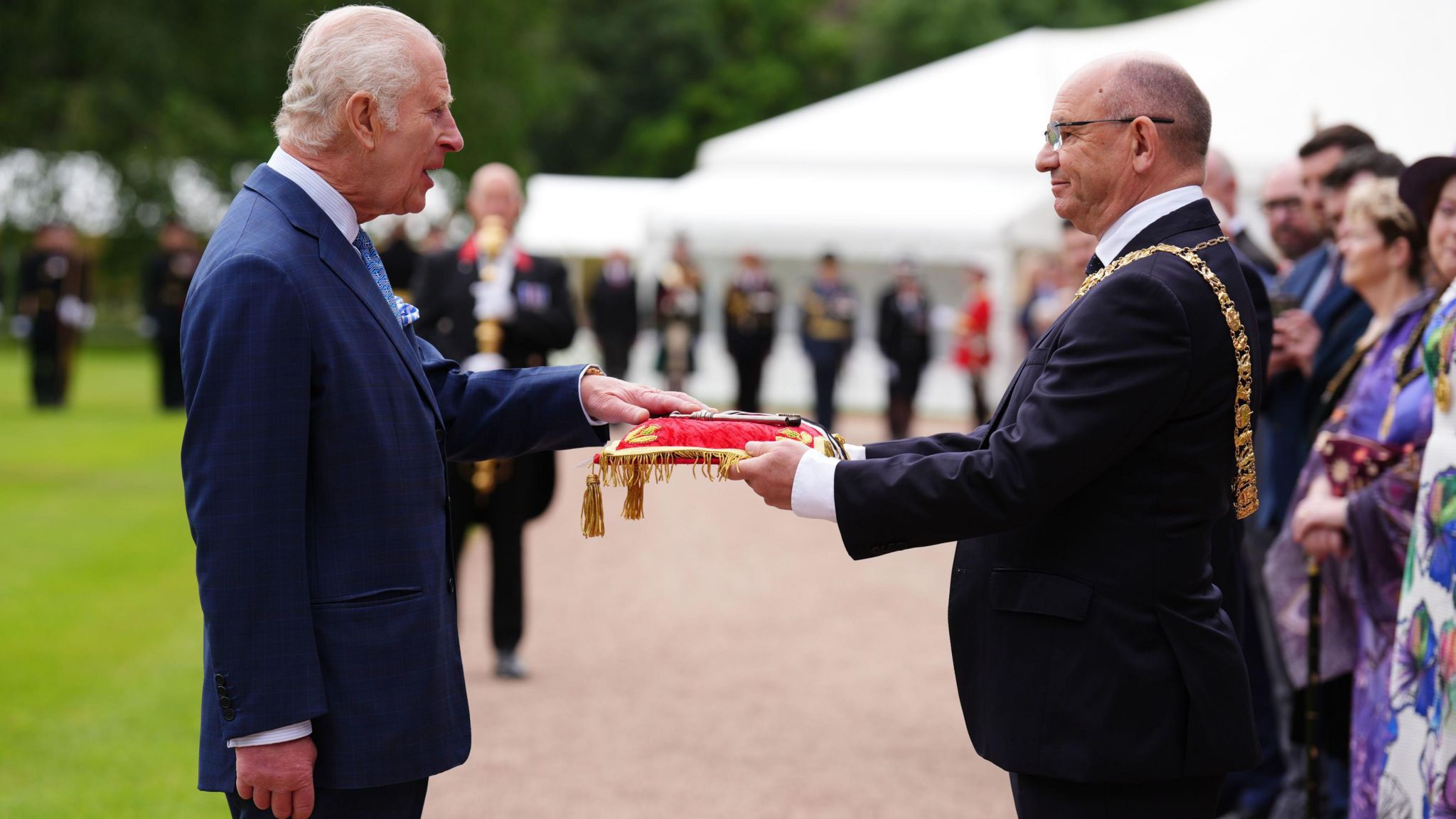 King Charles III takes part in the Ceremony of the Keys