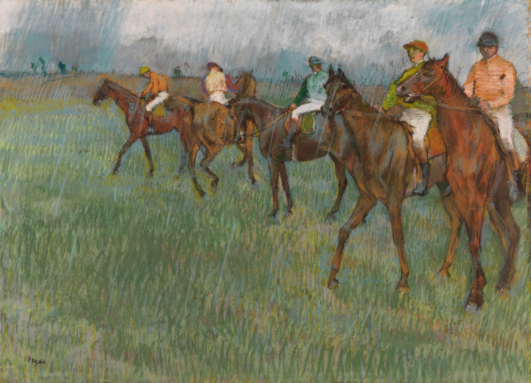 Jockeys in the Rain, Edgar Degas