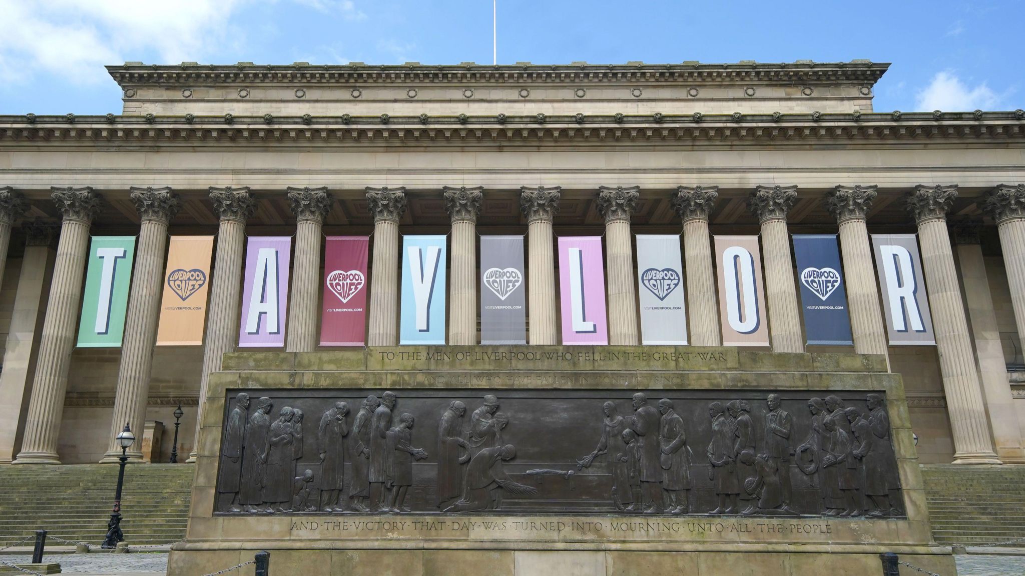 Taylor Swift banner on St George's Hall