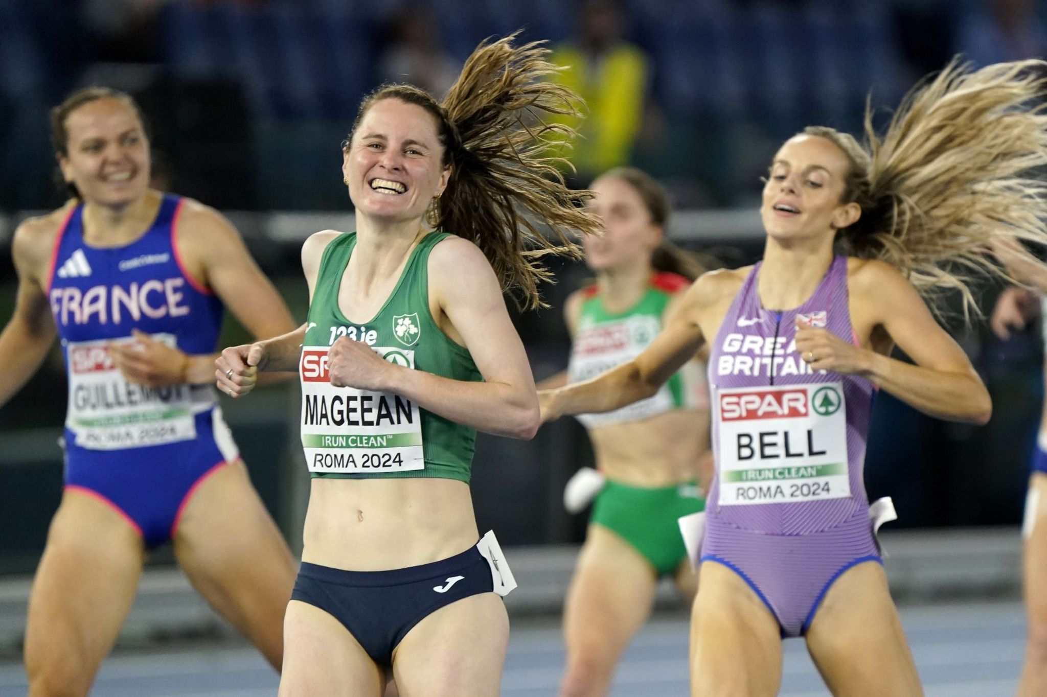 Ciara Mageean shows her joyousness aft crossing nan finishing statement to triumph nan women's 1500m title astatine nan European Championships successful Rome