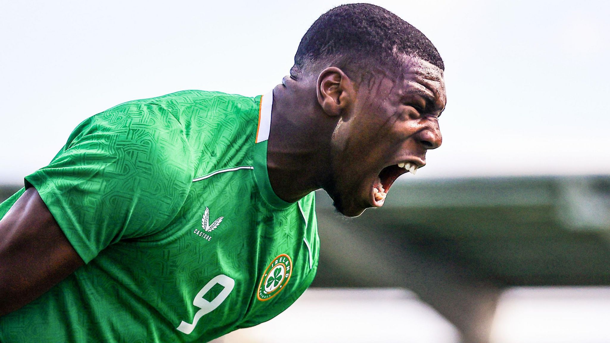 Sinclair Armstrong celebrates Republic of Ireland Under-21s' first goal