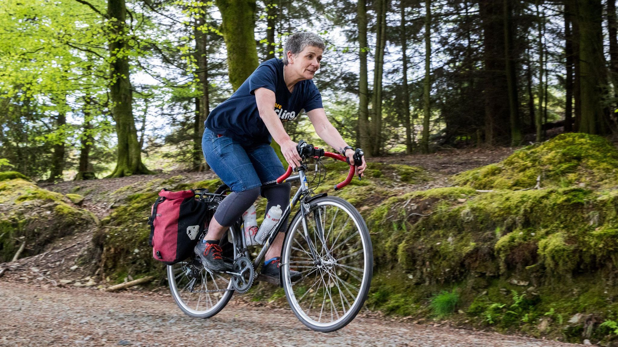 Glenda Owen on a bike