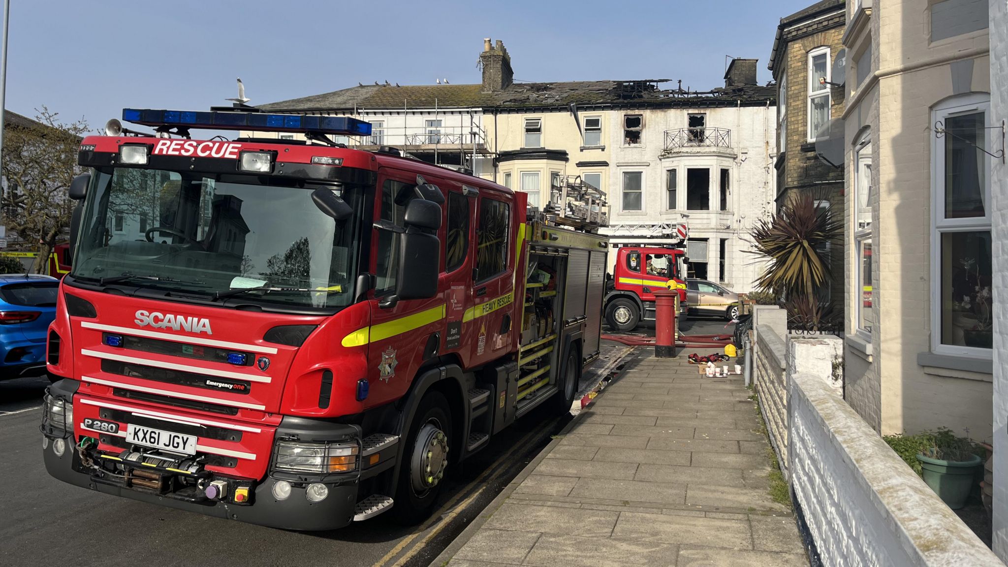 A fire in Great Yarmouth, Norfolk