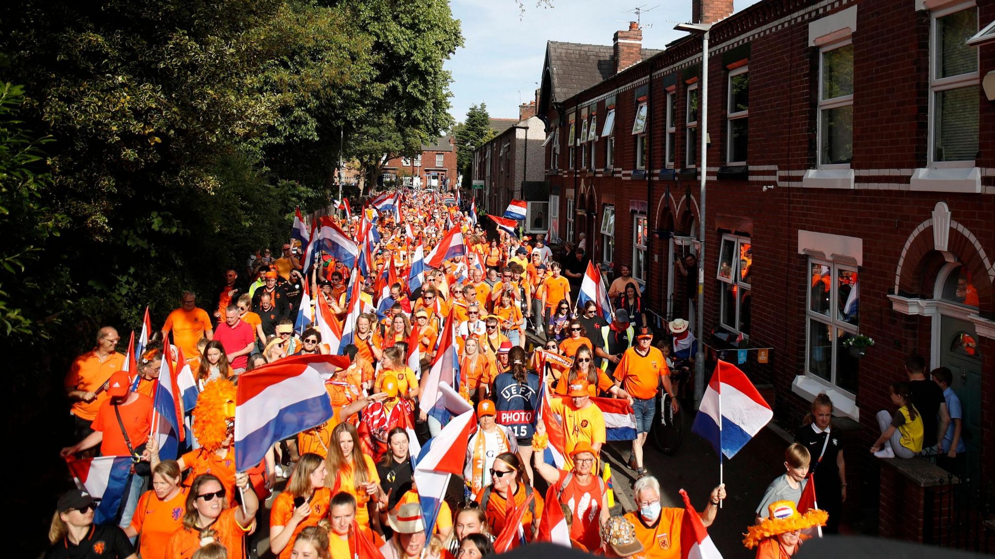 Netherlands fans march